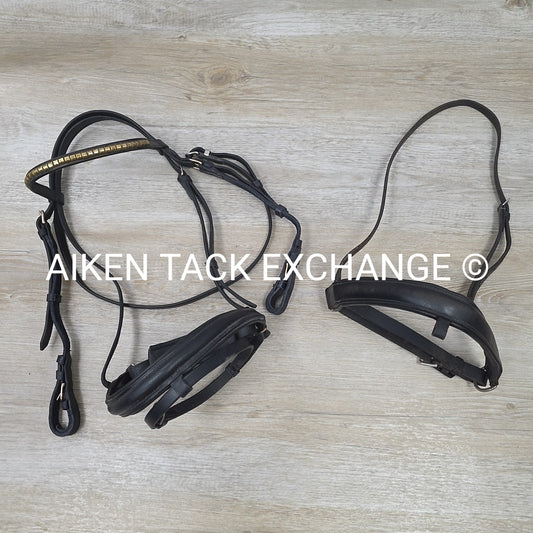 BARGAIN BUNDLE: Dressage Bridle with Extra Noseband, Black