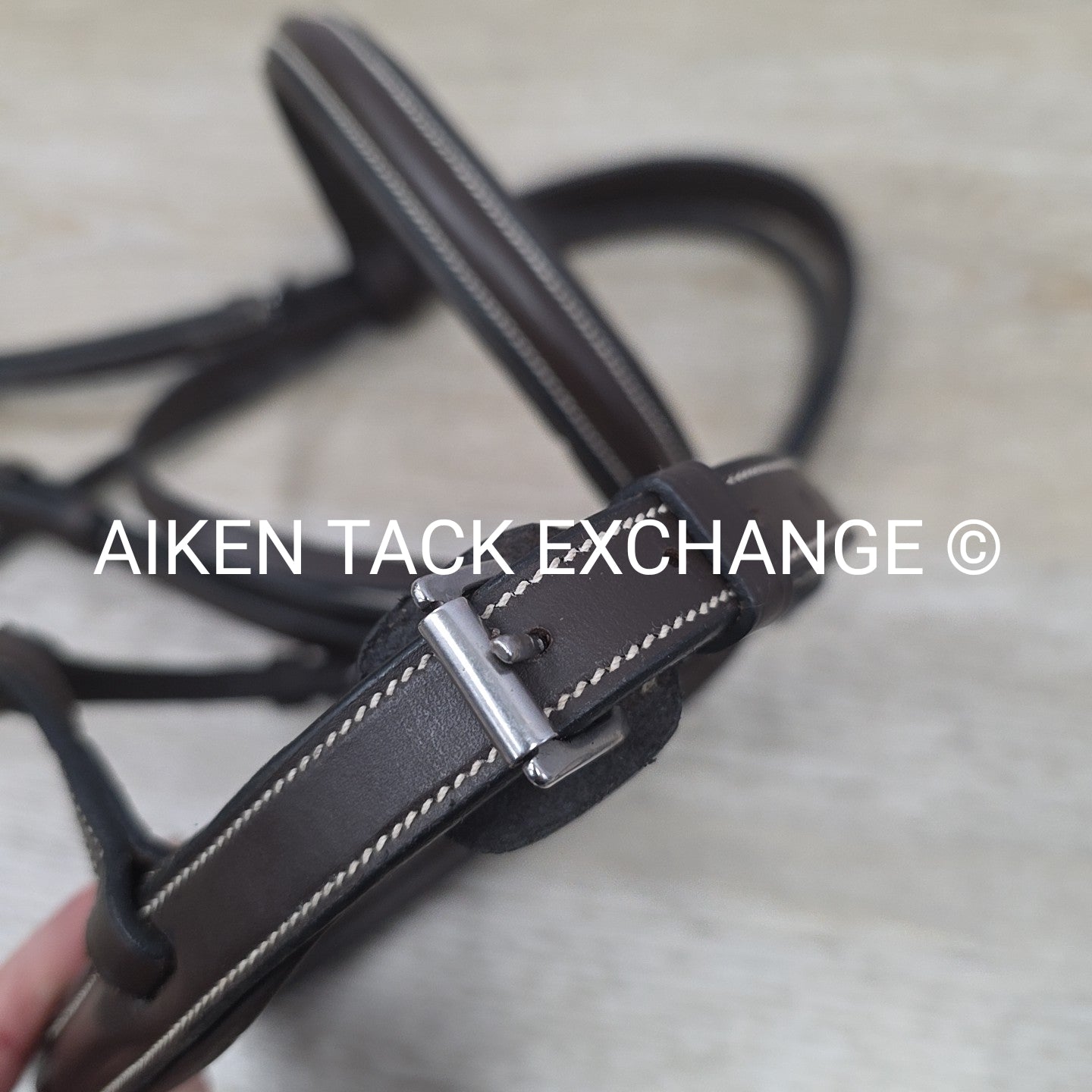 Pinnacle Padded Plain Raised Bridle with Laced Reins, Brown, Size Full