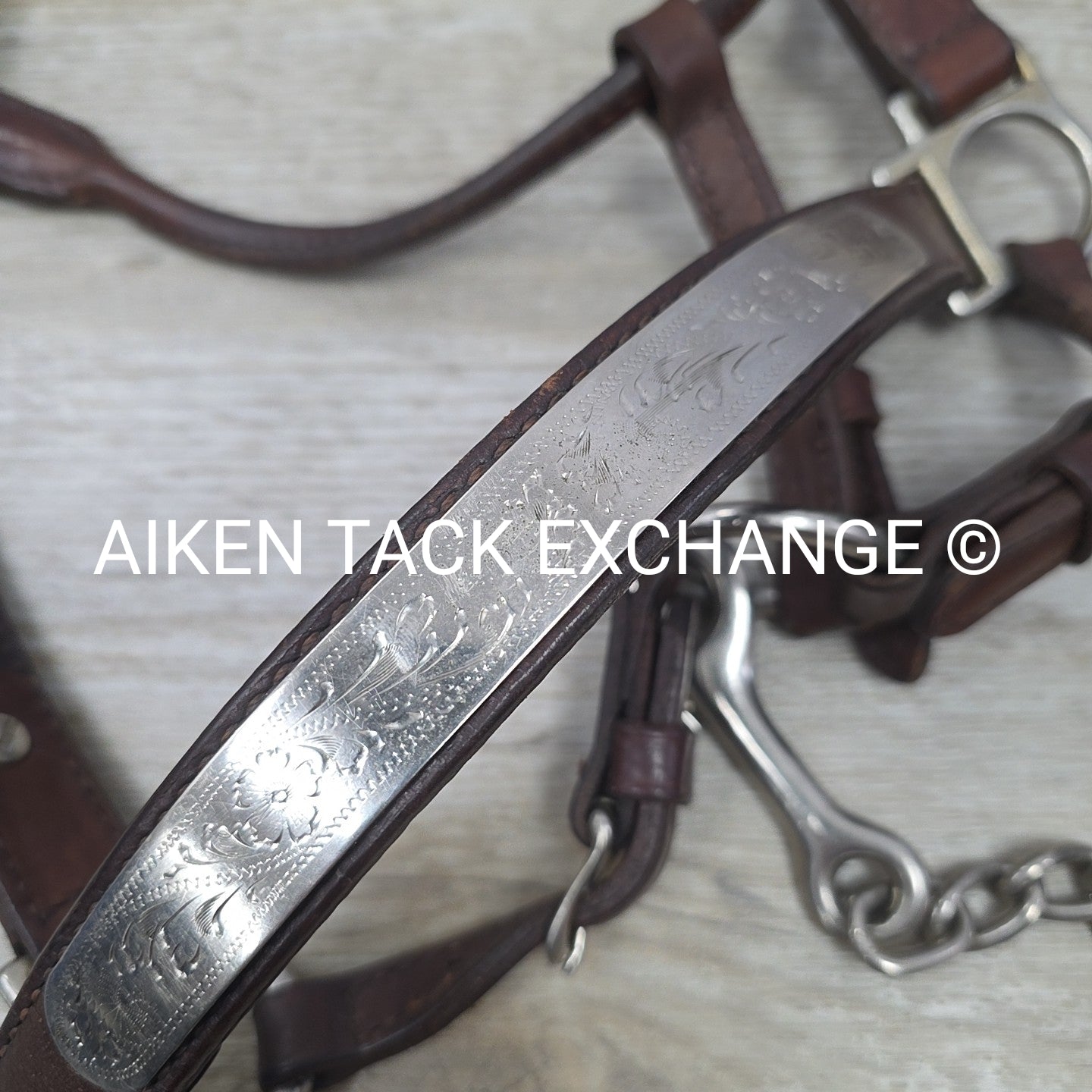 Circle Y Engraved Show Halter with Matching Lead, Size Full