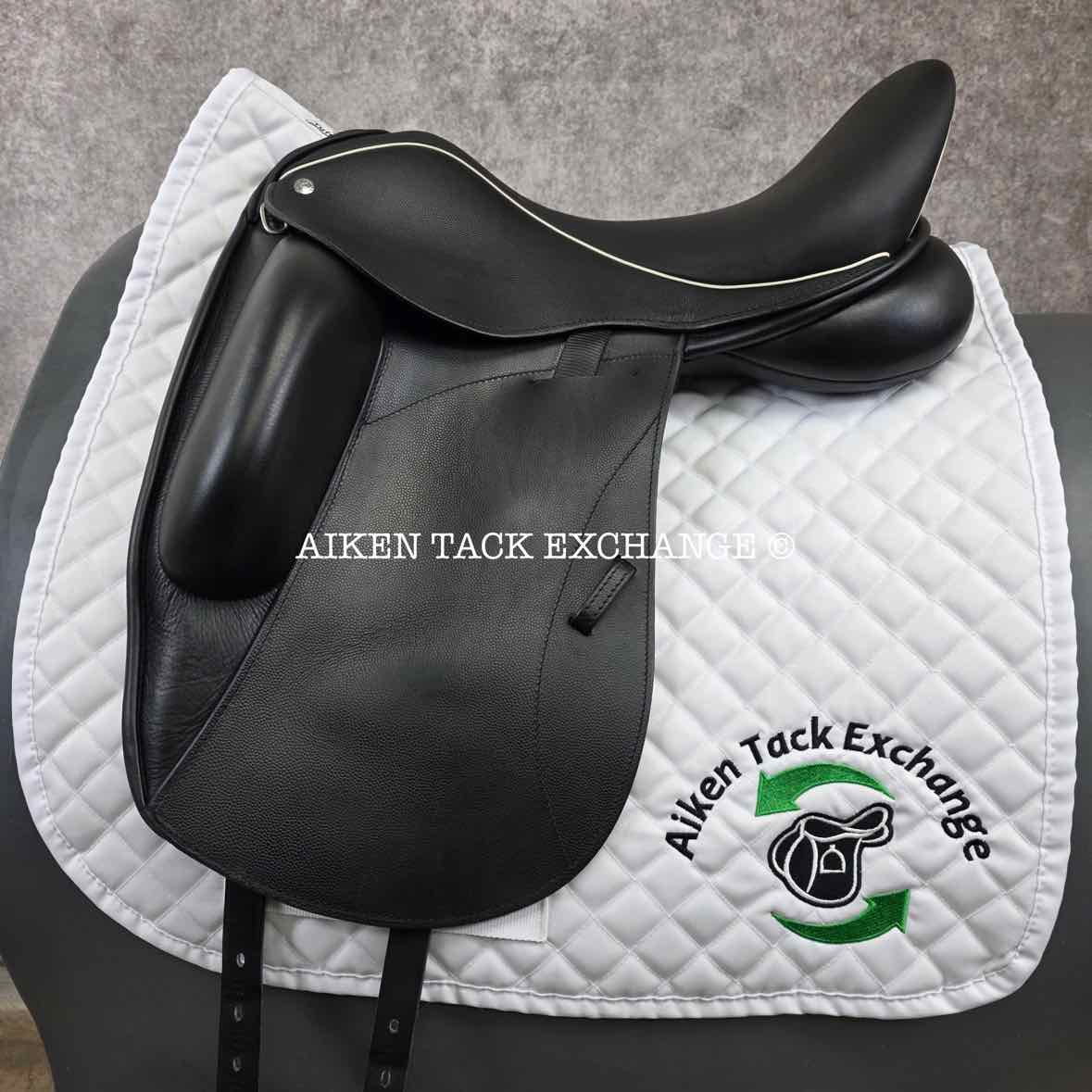 2022 Custom Saddlery Icon Coda Monoflap Dressage Saddle, 17" Seat, Adjustable Tree, Wool Flocked Panels