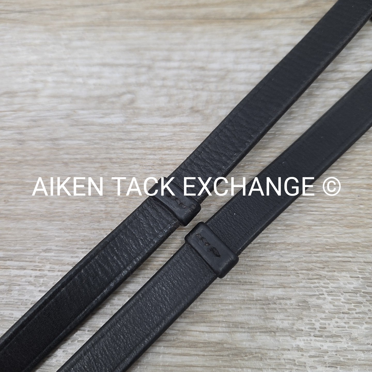 Leather Reins with Hand Stops, Black, Size Full