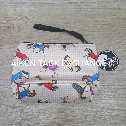 AWST Int'l Lila Horses in Blankets Accessory Bag with Wristlet