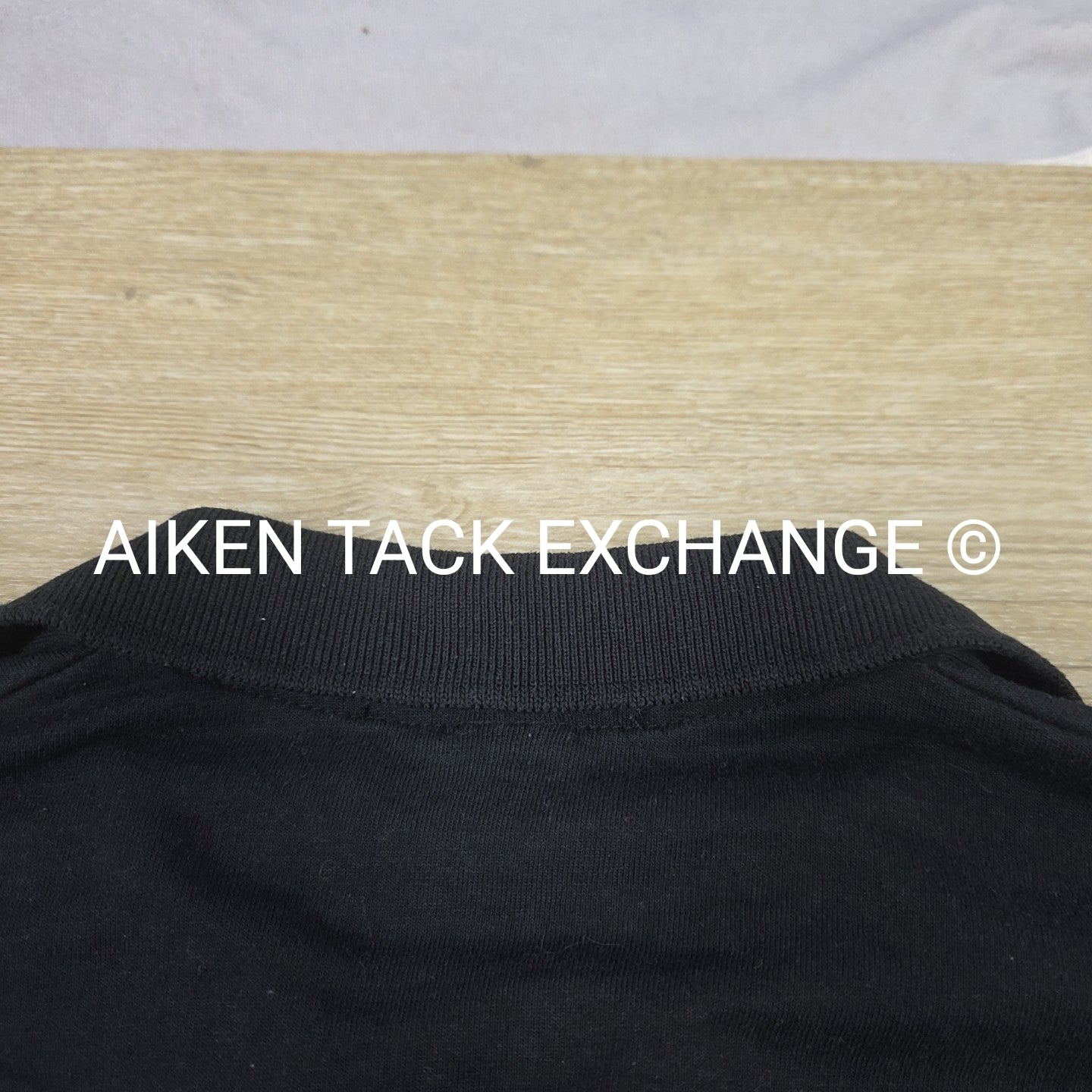 Black Country Long Sleeve Collared Top, Size Medium