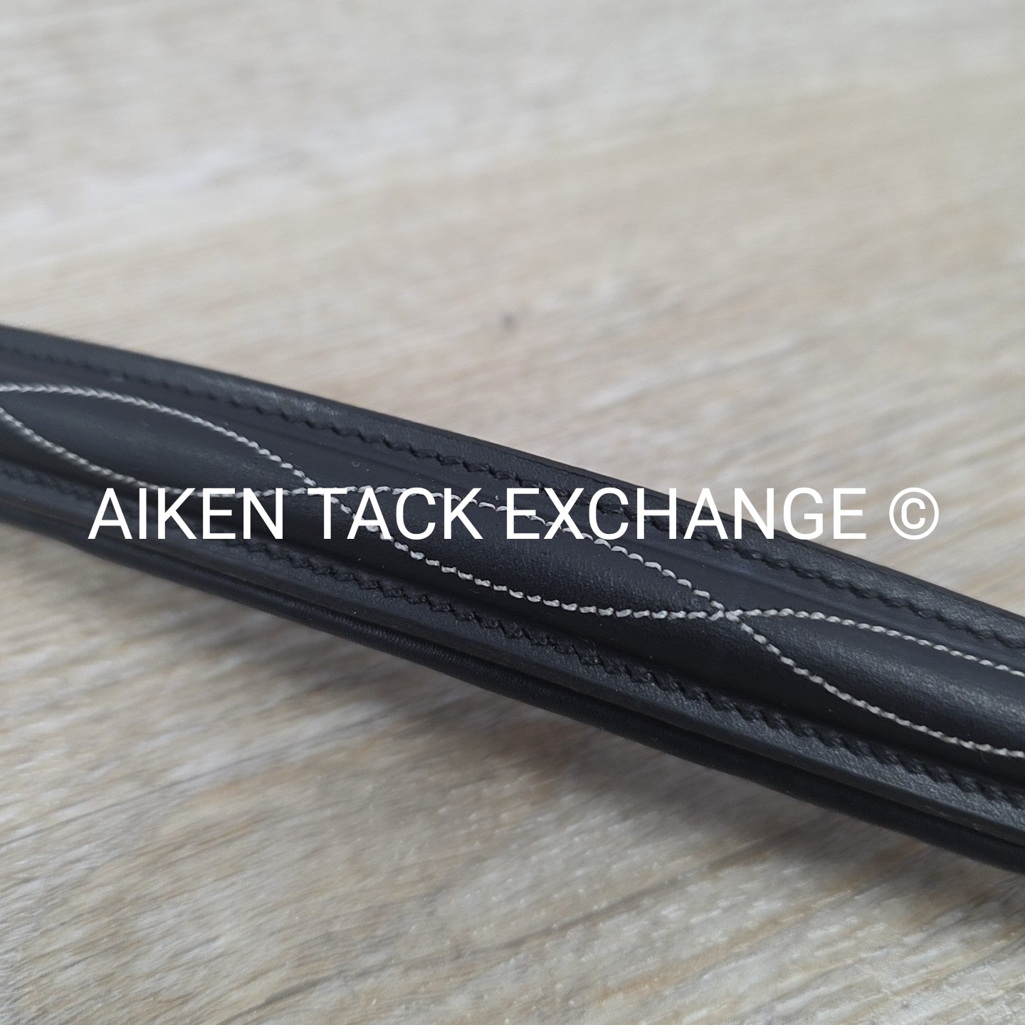 Padded Fancy Stitched Raised Browband, Black, Size 14.5