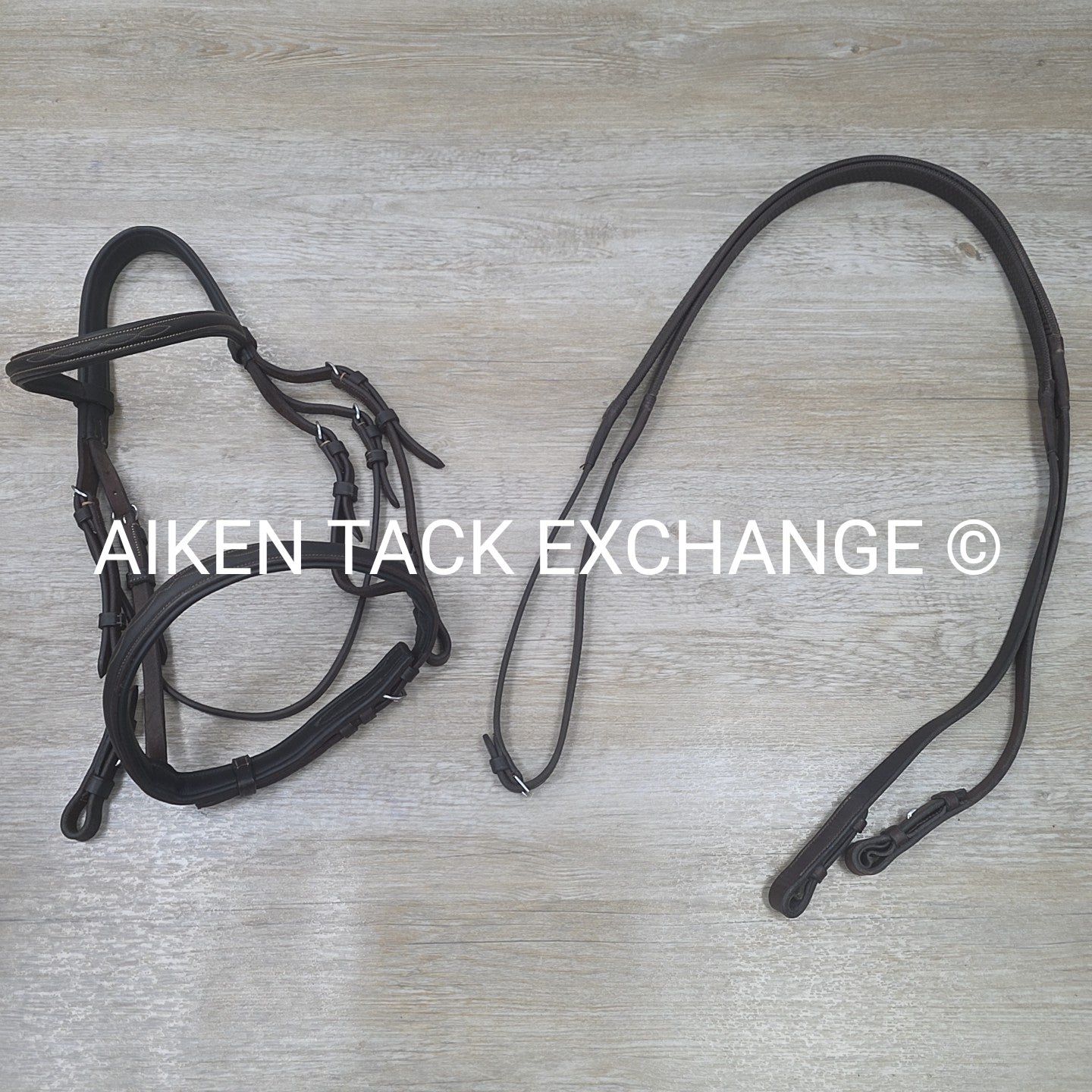 Ovation Classic Raised Comfort Crown Wide Noseband Bridle with Rubber Reins, Bro