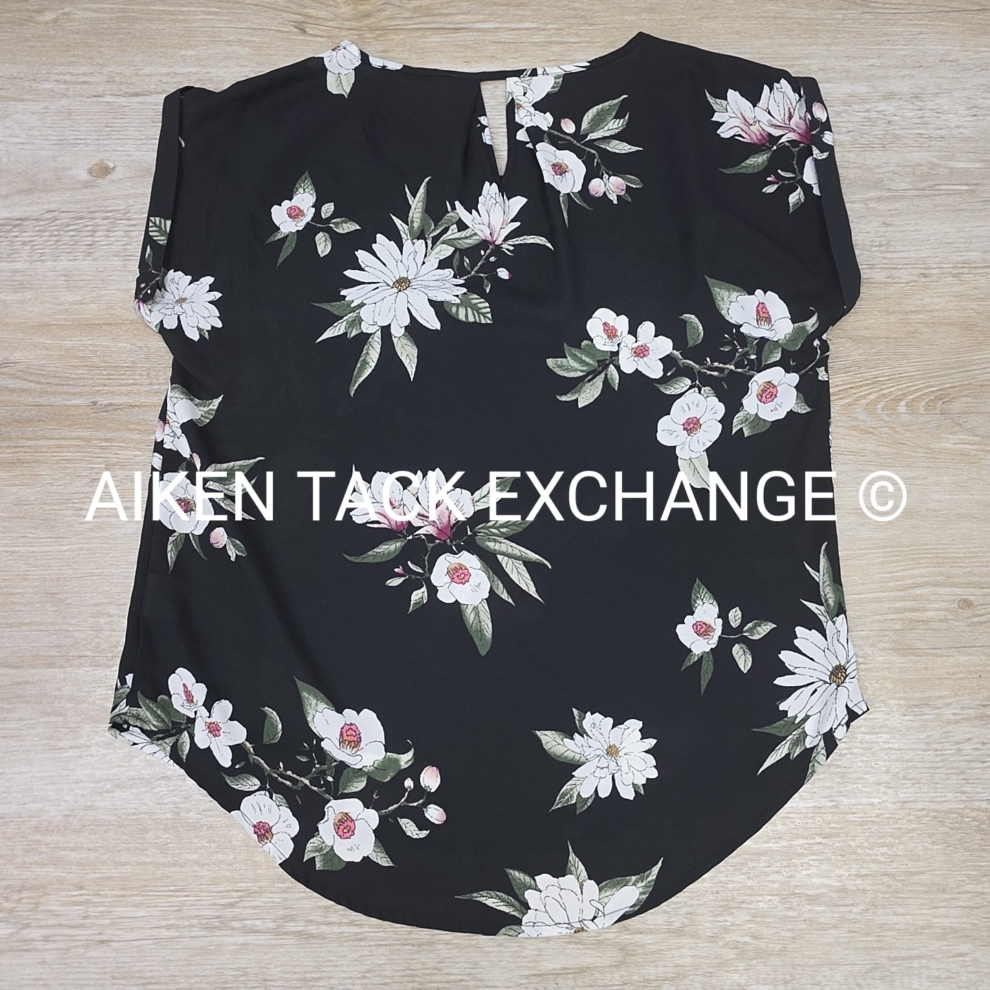 Pink Rose Vintage Short Sleeve Blouse, Women's Medium