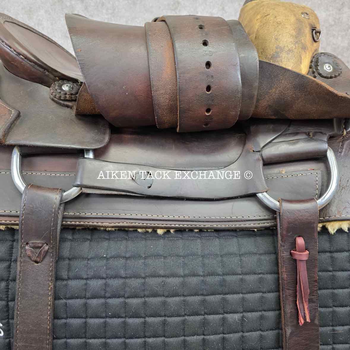 Roping Western Saddle, 15" Seat, Wide Tree - Full QH Bars, Weighs Approximately 49 lbs