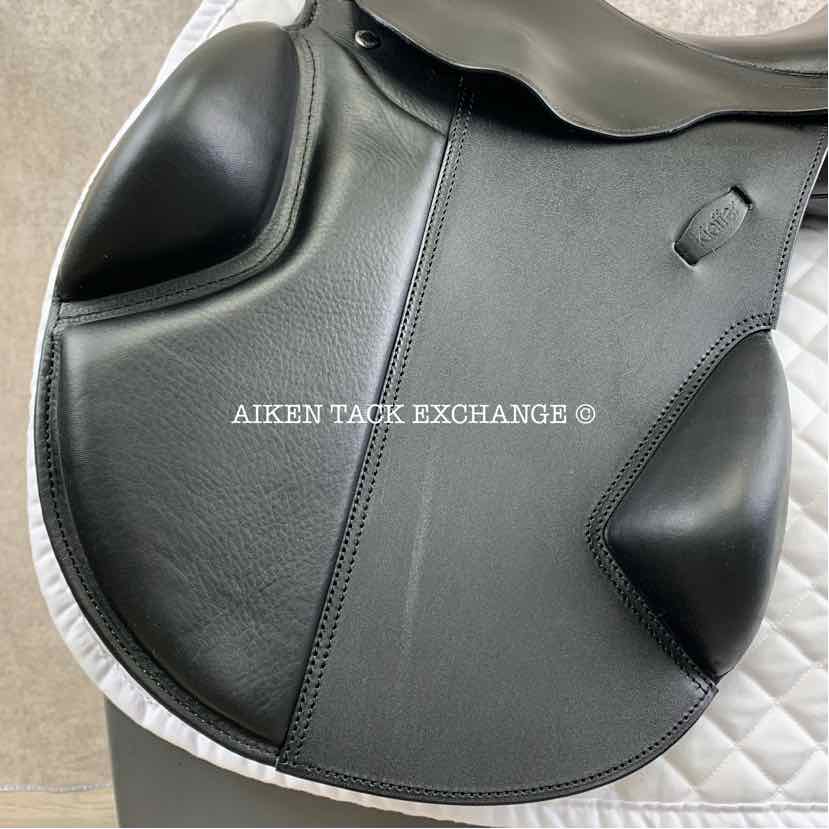 **SOLD** 2002 Kieffer Norbert Koof All Purpose Jump Saddle, 17" Seat, Wide Tree, Wool Flocked Panels