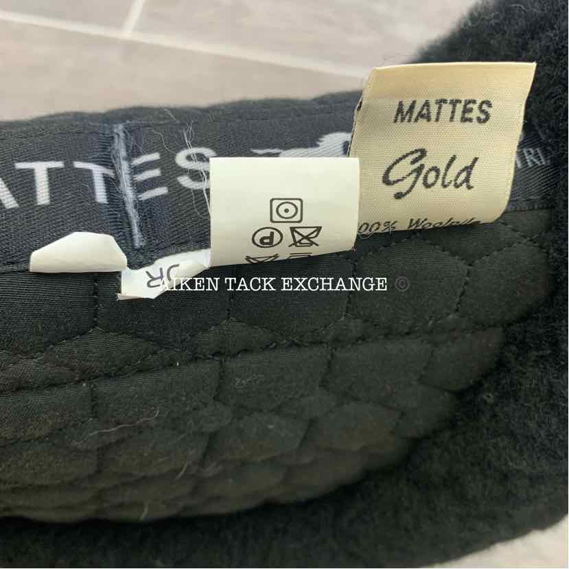 Mattes Gold Wool Contour Dressage Saddle Pad Bare Flaps & Rear Trim