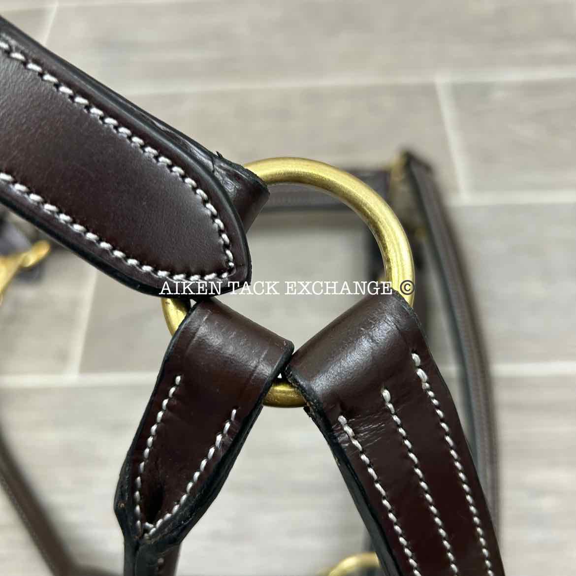 KL Select Black Oak Pine Leather Halter, Brown/Brown, Oversize