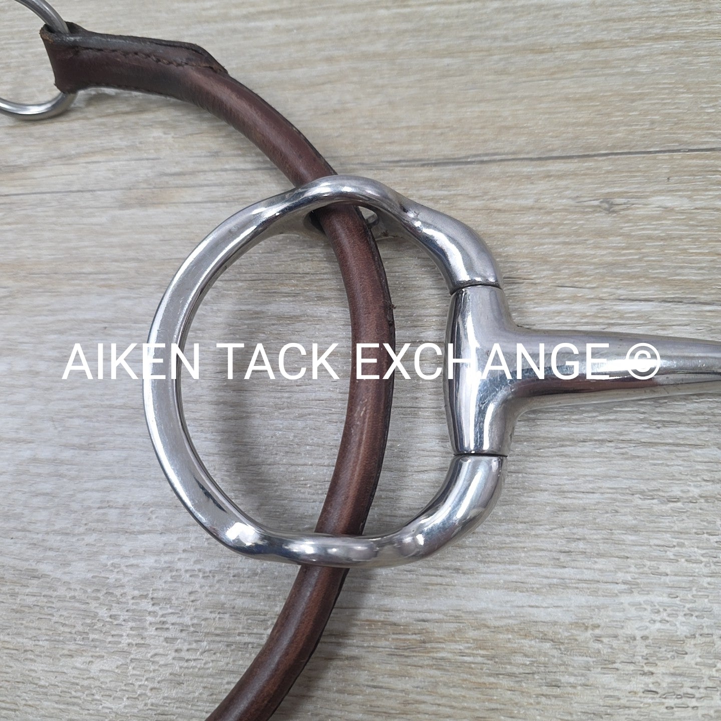 Korsteel Single Joint Eggbutt Gag Bit with Leather Cheek Pieces 5.5"