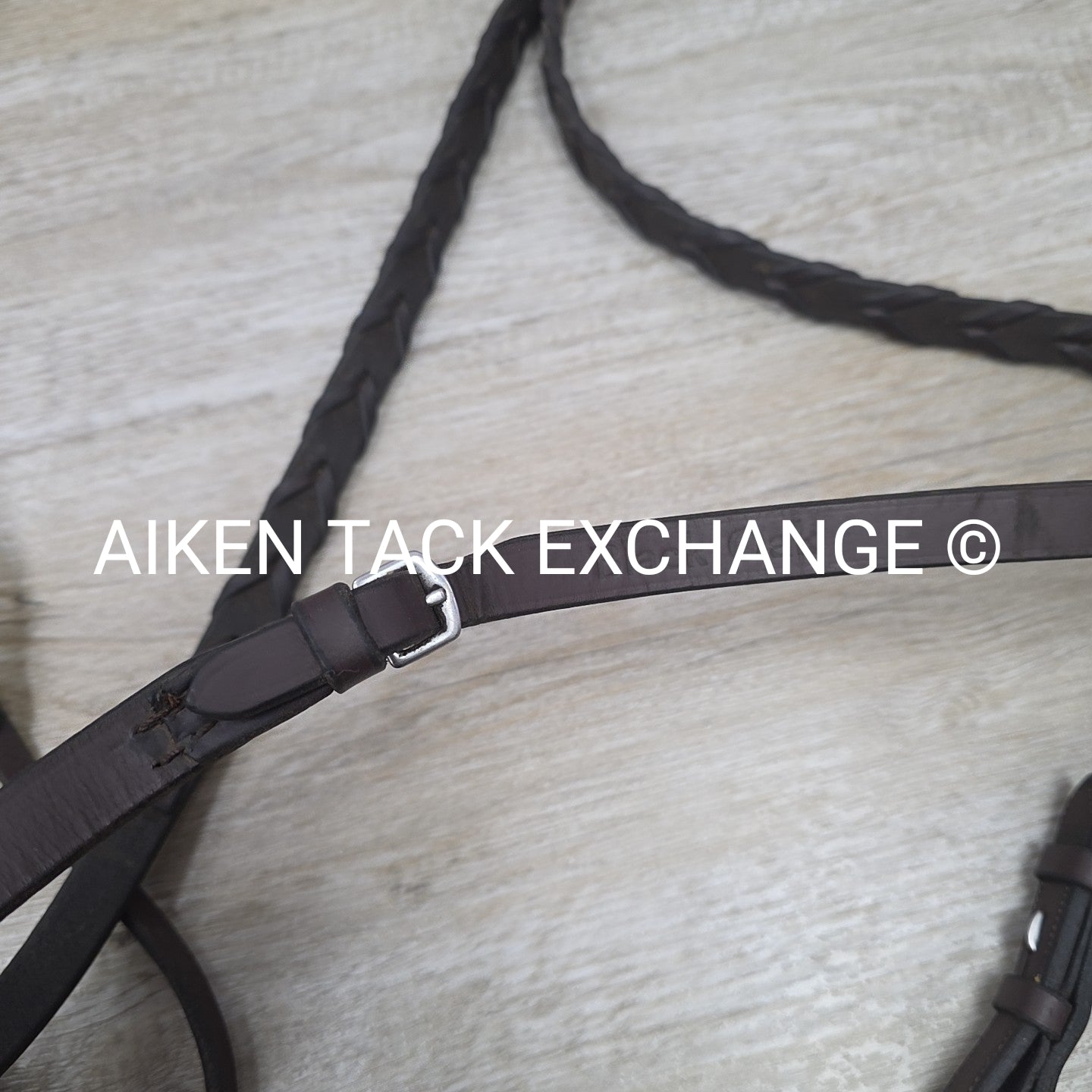 KL Select Black Oak Fancy Stitched Bridle with Matching Laced Reins, Brown, Over