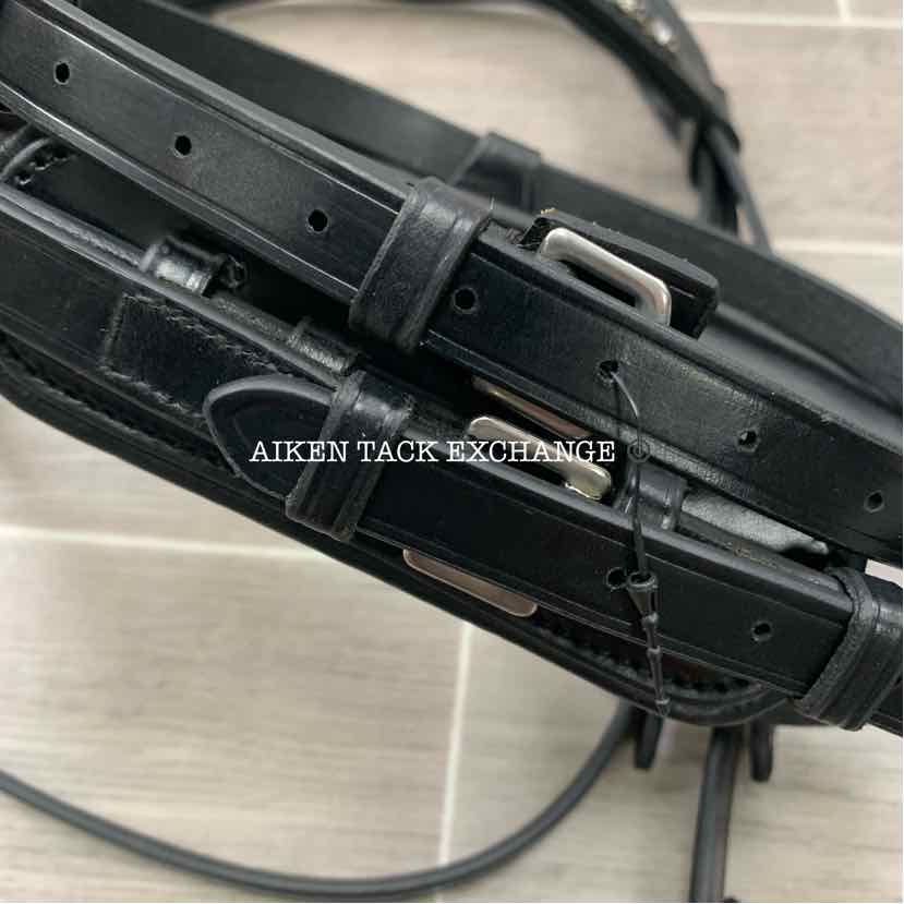 KL Select Red Barn Cadence Flash Dressage Bridle w/ Reins, Brand New, Size Full