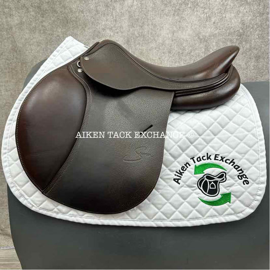 **SOLD** 2022 Antares Richard Spooner Close Contact Jump Saddle, 17.5" Seat, 3A Flap, Medium Tree, Foam Panels