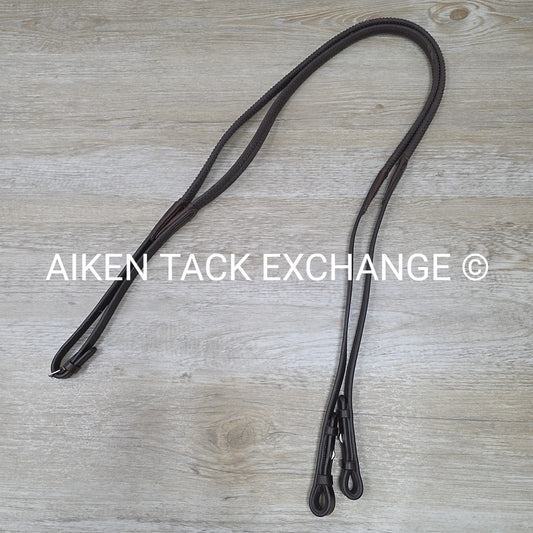 Bobby's English Tack Rubber Reins, Brown, 54"