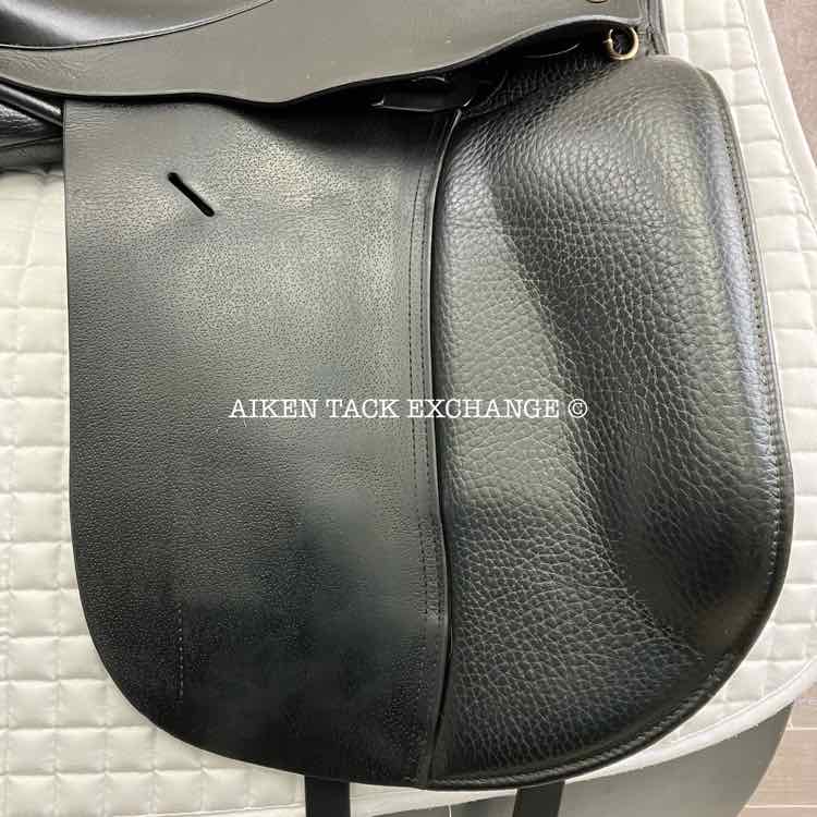 EquineFit International Dressage Saddle, 18" Seat, Short Flap, Extra Wide Tree, Wool Flocked Panels