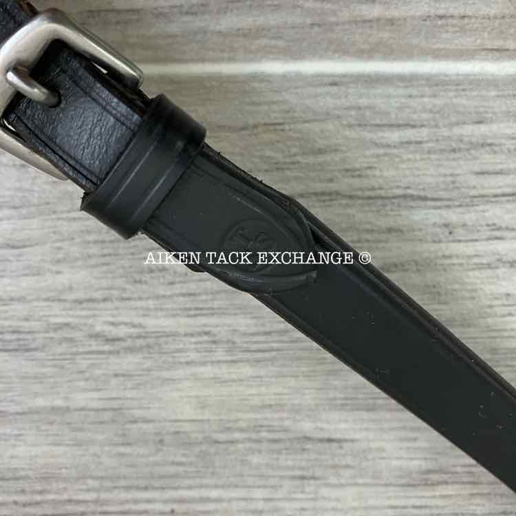 Tony Slatter Saddlery Leather Reins with Stops, Black, 50"