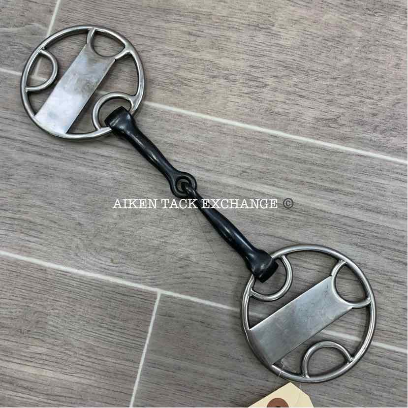 Trammell Sweet Iron Single Joint Fixed Cheek Beval Loop Gag Bit 4.5"