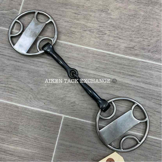 Trammell Sweet Iron Single Joint Fixed Cheek Beval Loop Gag Bit 4.5"
