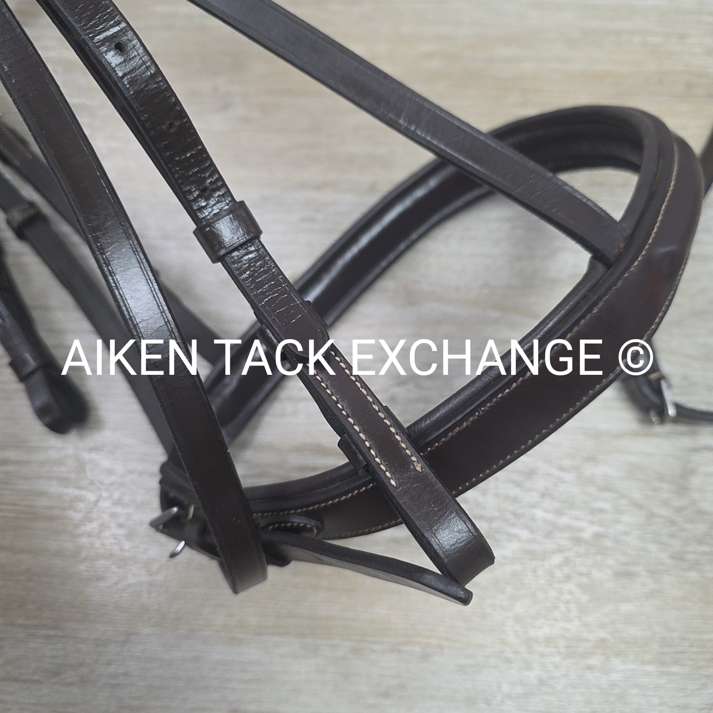 Collegiate Fancy Stitch Bridle with Laced Reins, Brown, Size Full