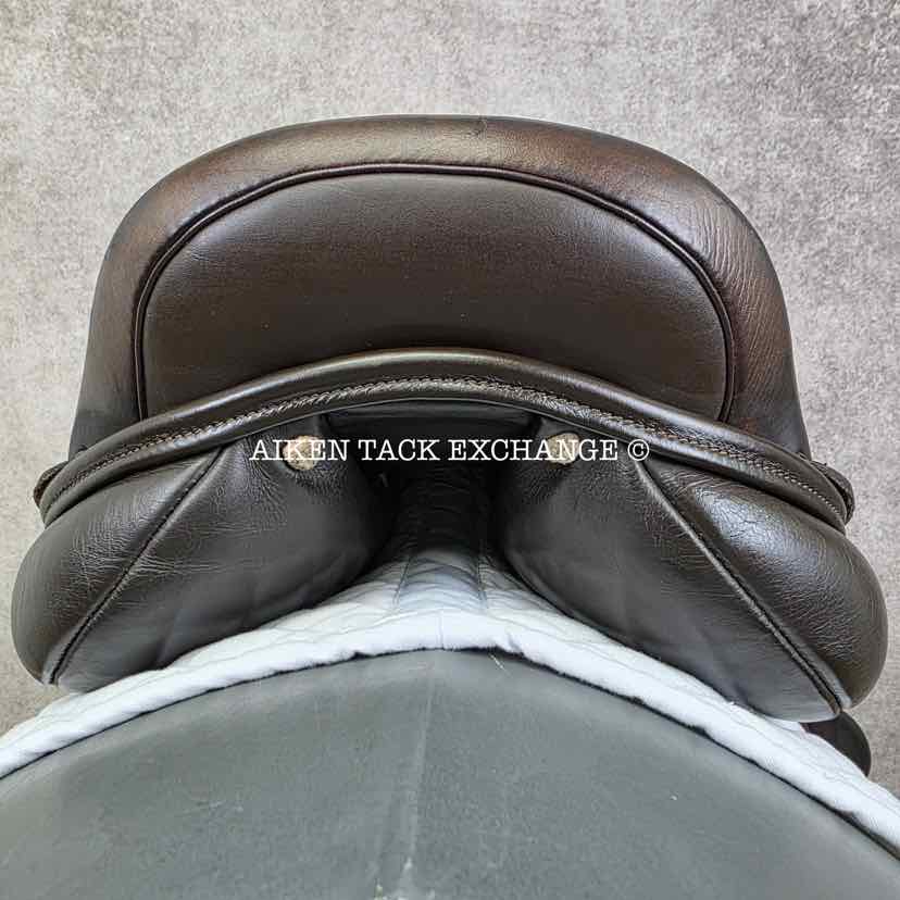 **SOLD** 2015 Custom Saddlery Monte Carlo Monoflap Jump Saddle, 18" Seat, Adjustable Tree, Wool Flocked Panels