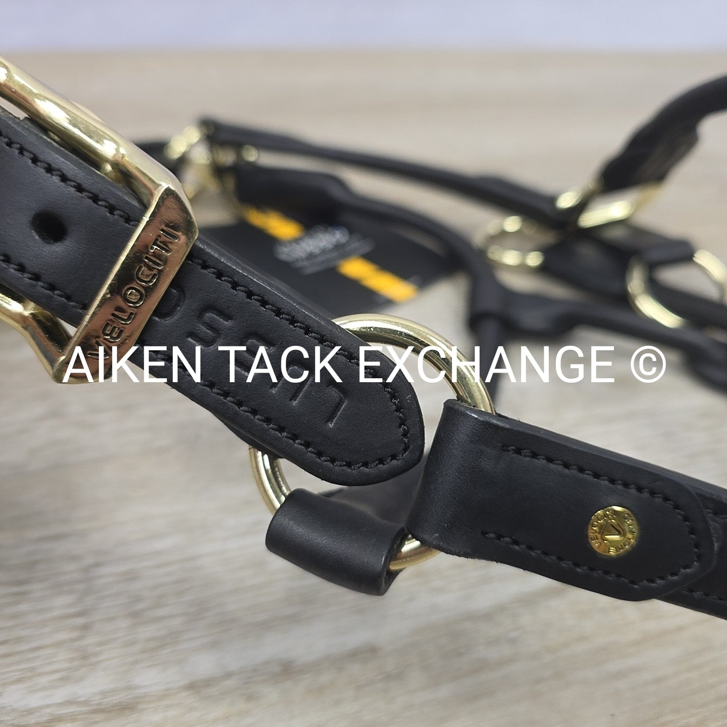 Shires Velociti Lusso Soria Control Leather Halter, Black, Size Full