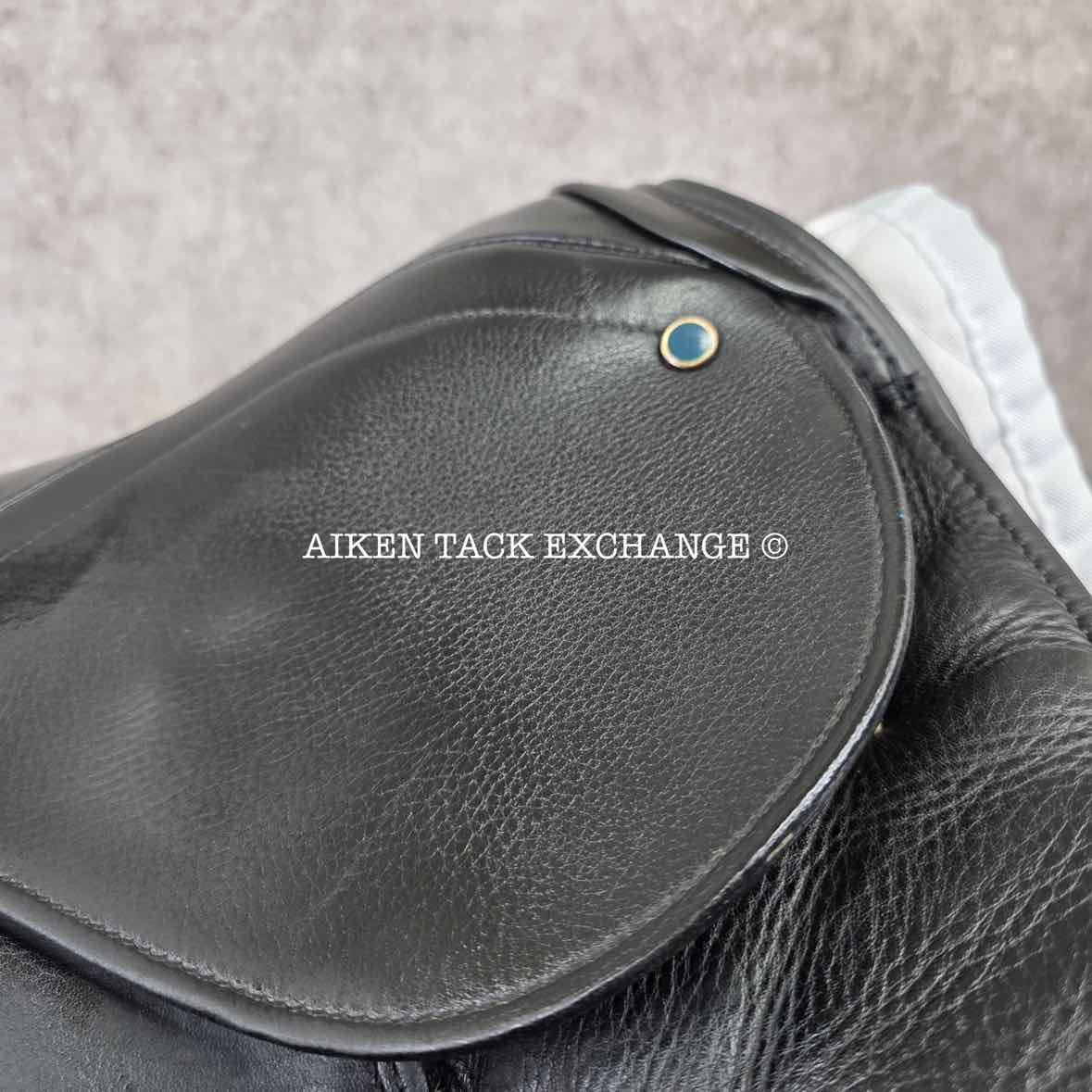 2014 Stubben Aramis Dressage Saddle with Equi-Soft, 18" Seat, 28cm Tree - Medium, Wool Flocked Panels