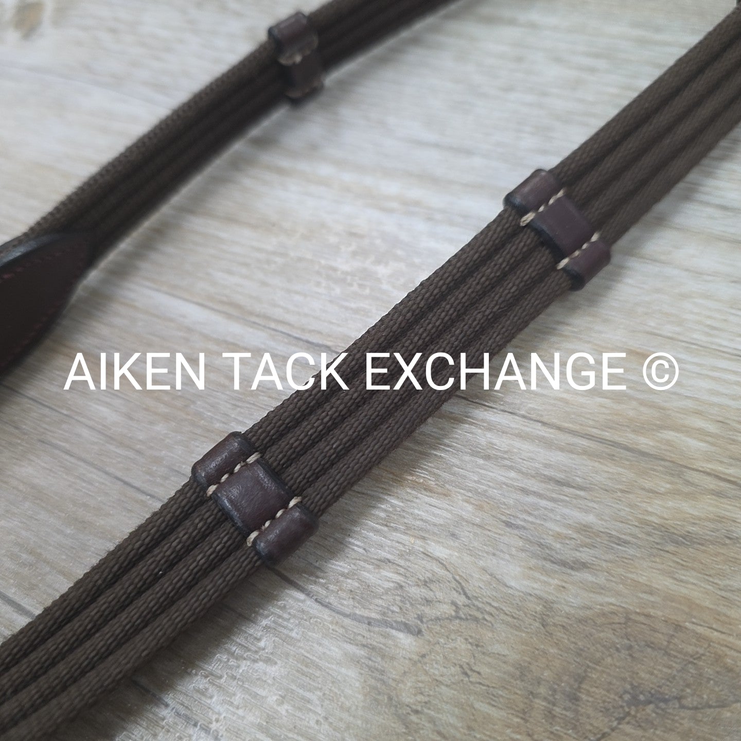 Dy'on Fancy Stitched Cotton Web Reins, Brown, Size Full