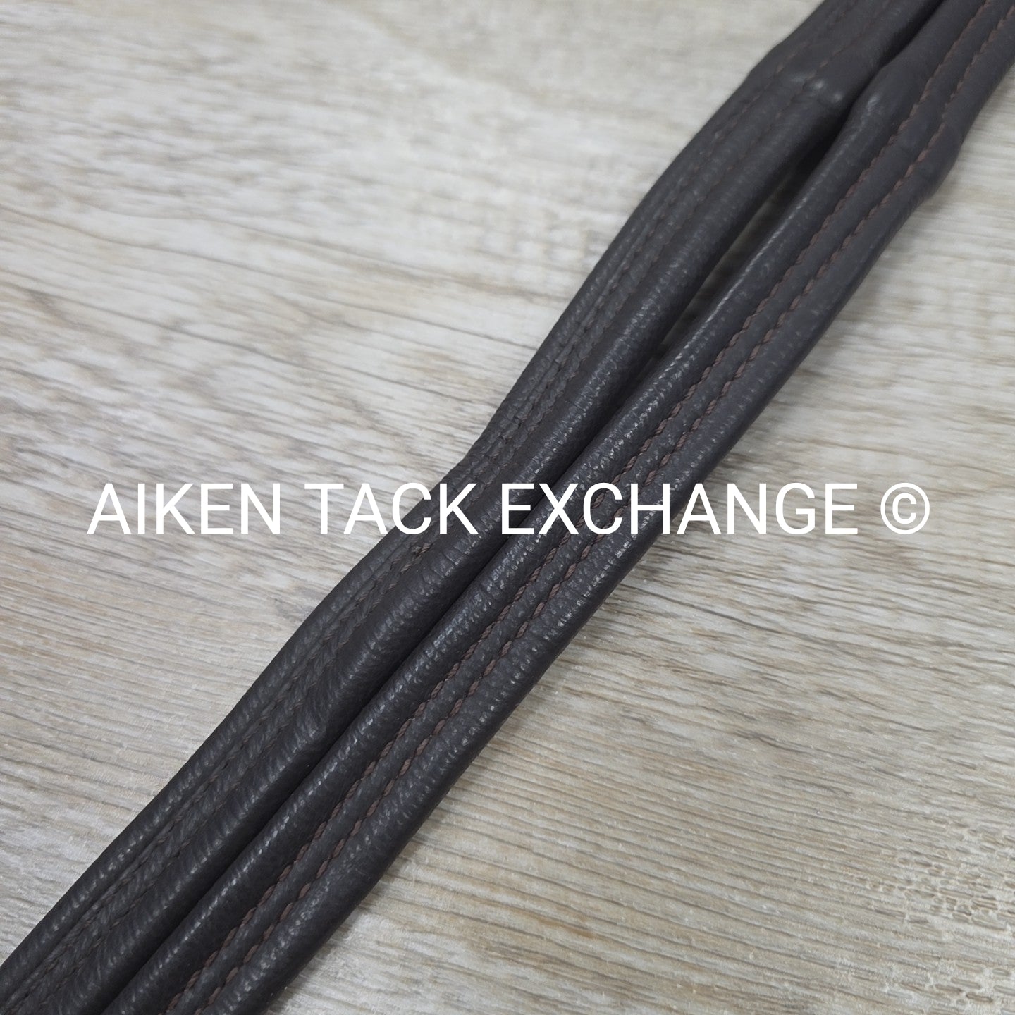 Flexible Fit Padded Leather Reins, Brown, Cob