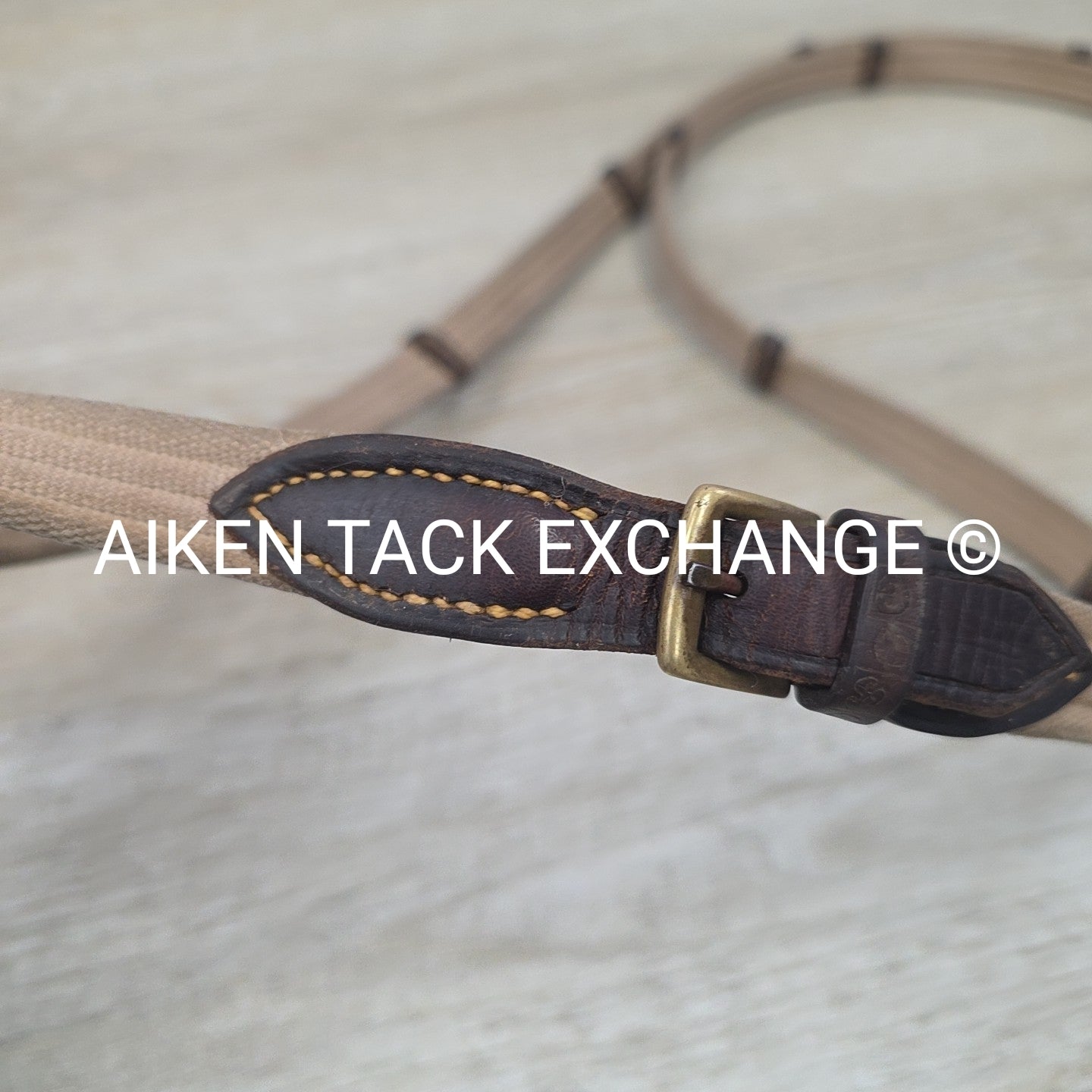 Stubben Plain Raised Flash Bridle with Matching Cotton Web Reins, Brown, Size Fu