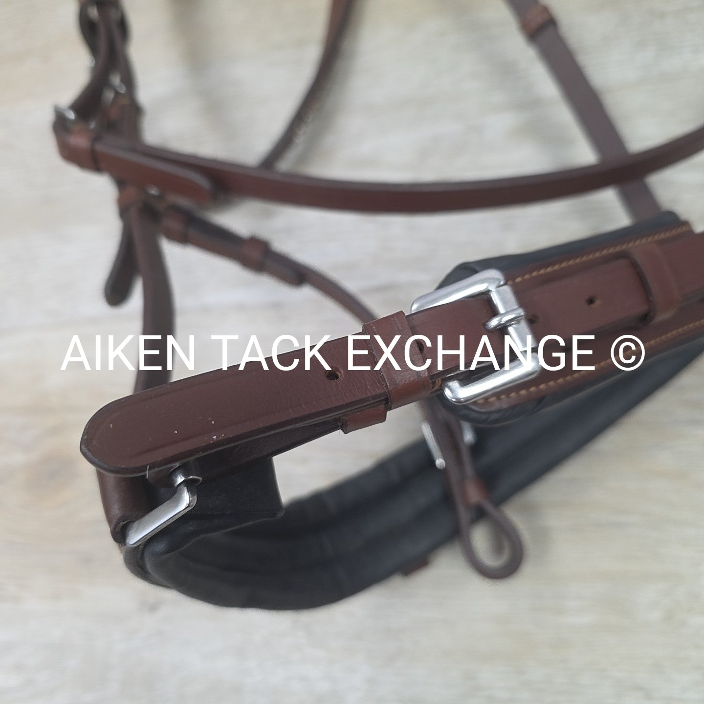 Lumiere Dressage Bridle, Missing Flash Strap, No Reins, Brown, Size Full