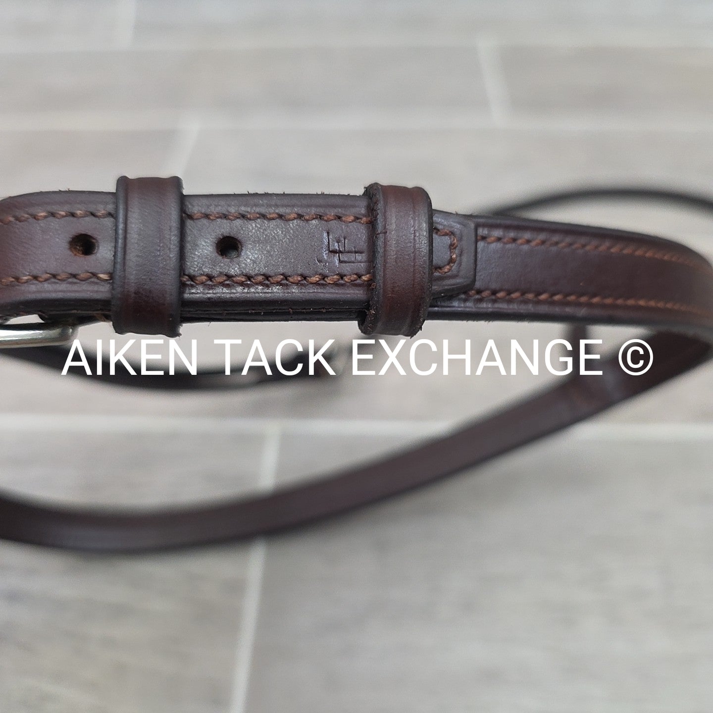 Fancy Stitched Noseband, Brown, Size Full