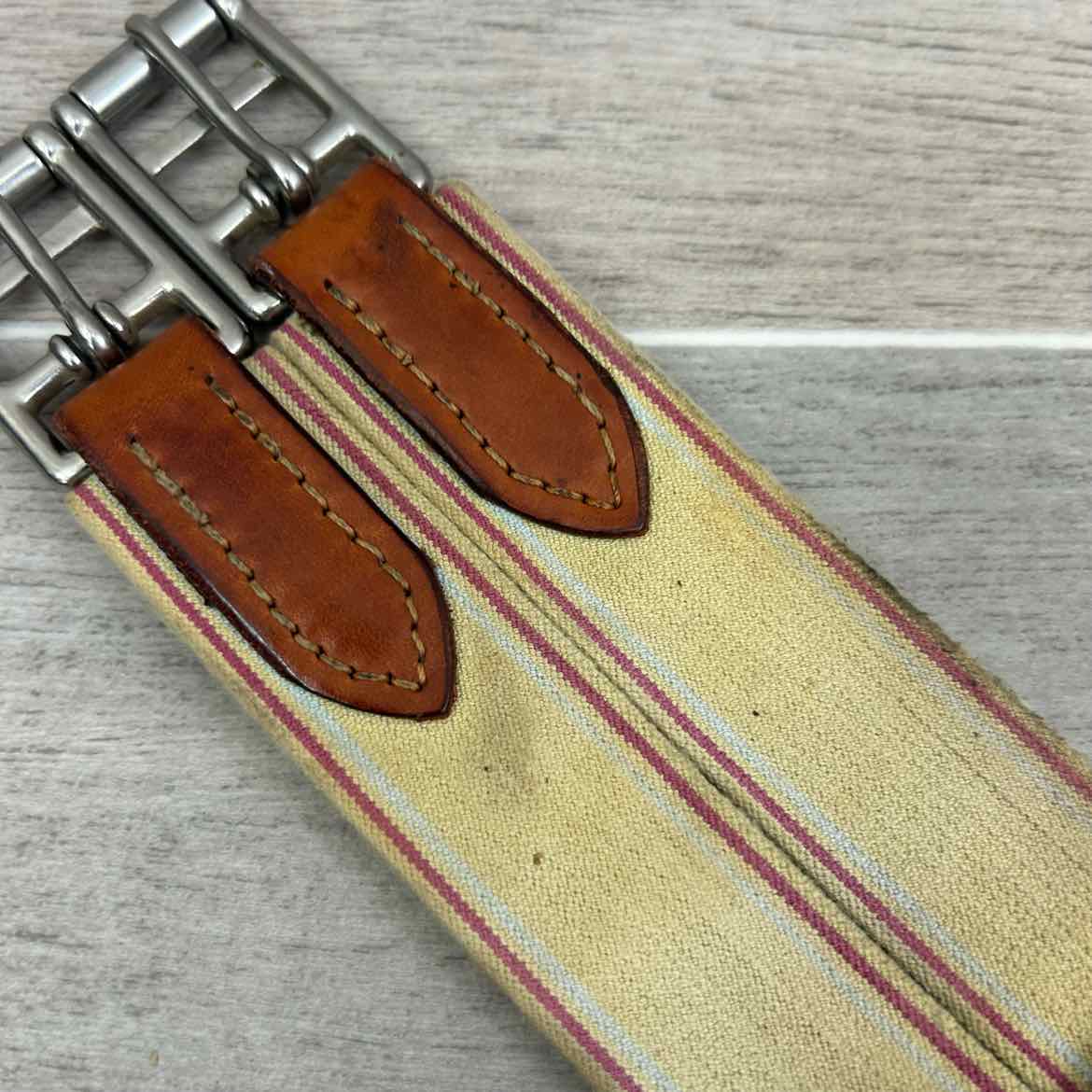 Edgewood Fancy Stitched Girth with Double End Elastic, Brown, 56"