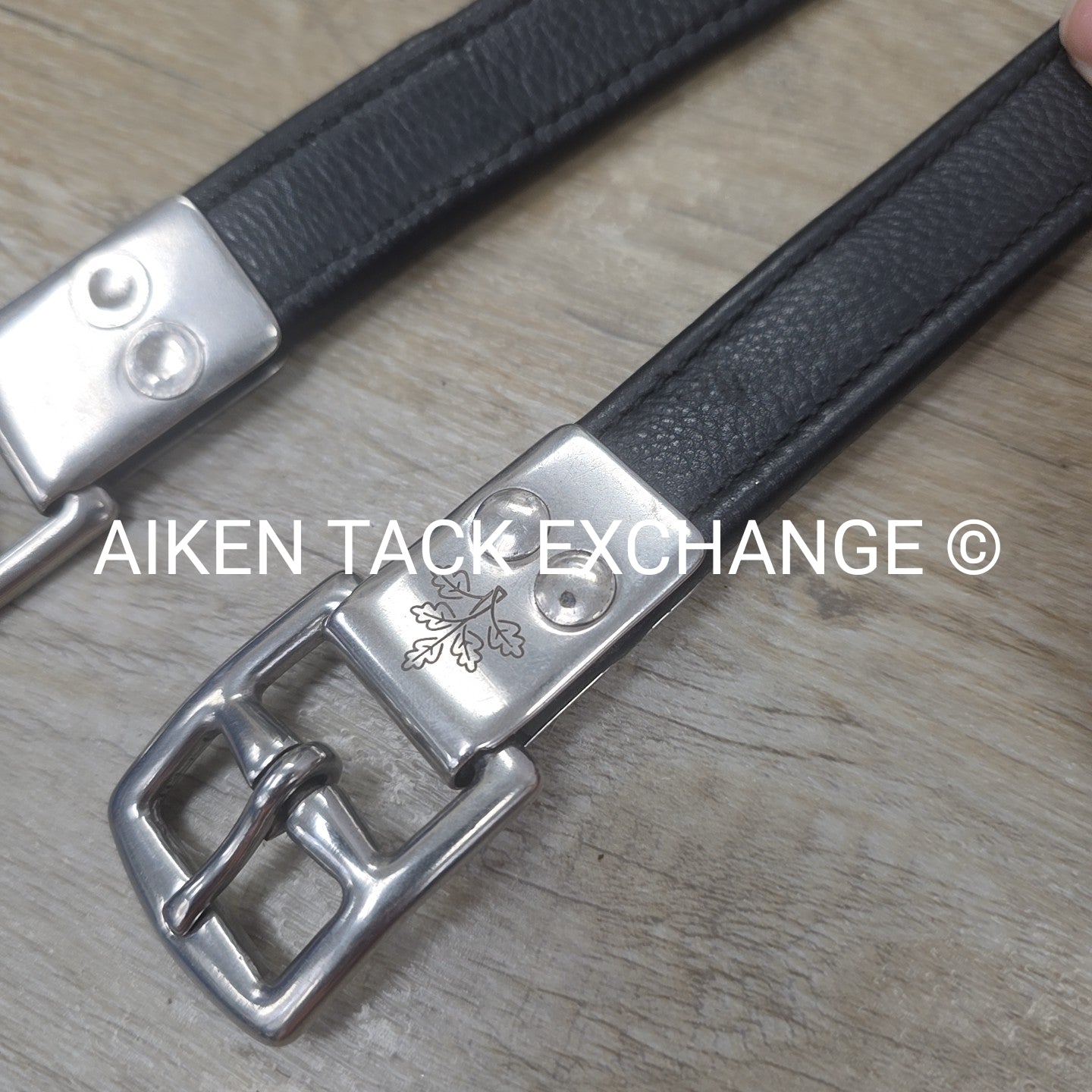 KL Select Black Oak Calf Lined Stirrup Leathers, Black, 54"