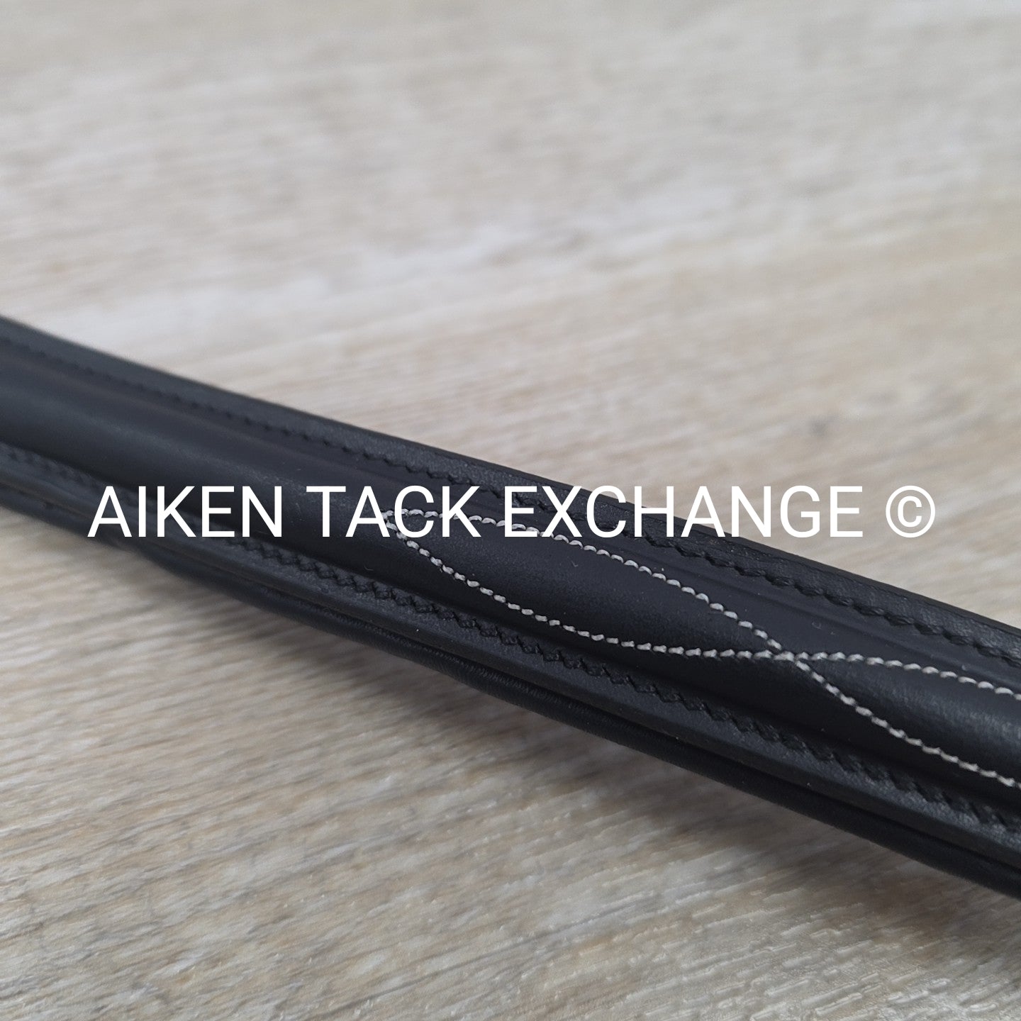 Padded Fancy Stitched Raised Browband, Black, Size 14.5