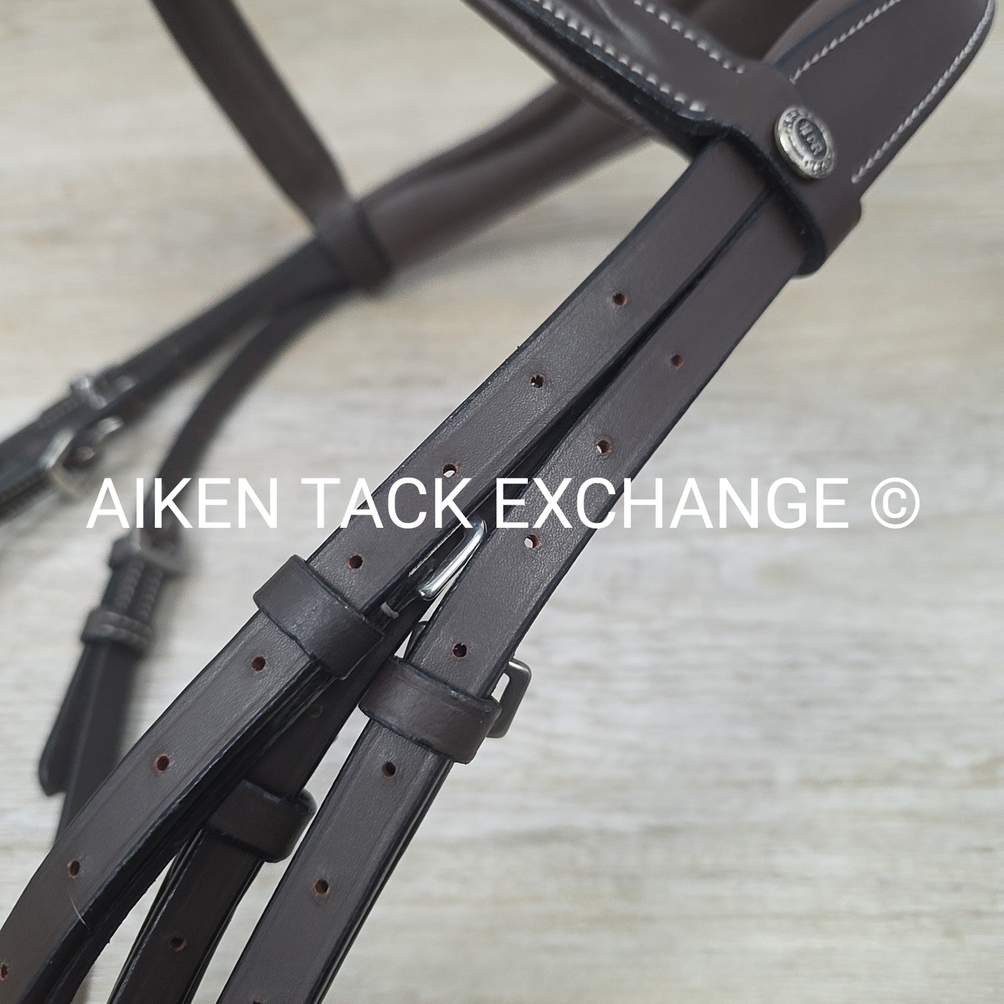 HDR Pro Mono Crown Raised Figure 8 Bridle with Rubber Reins, Havana, Oversize