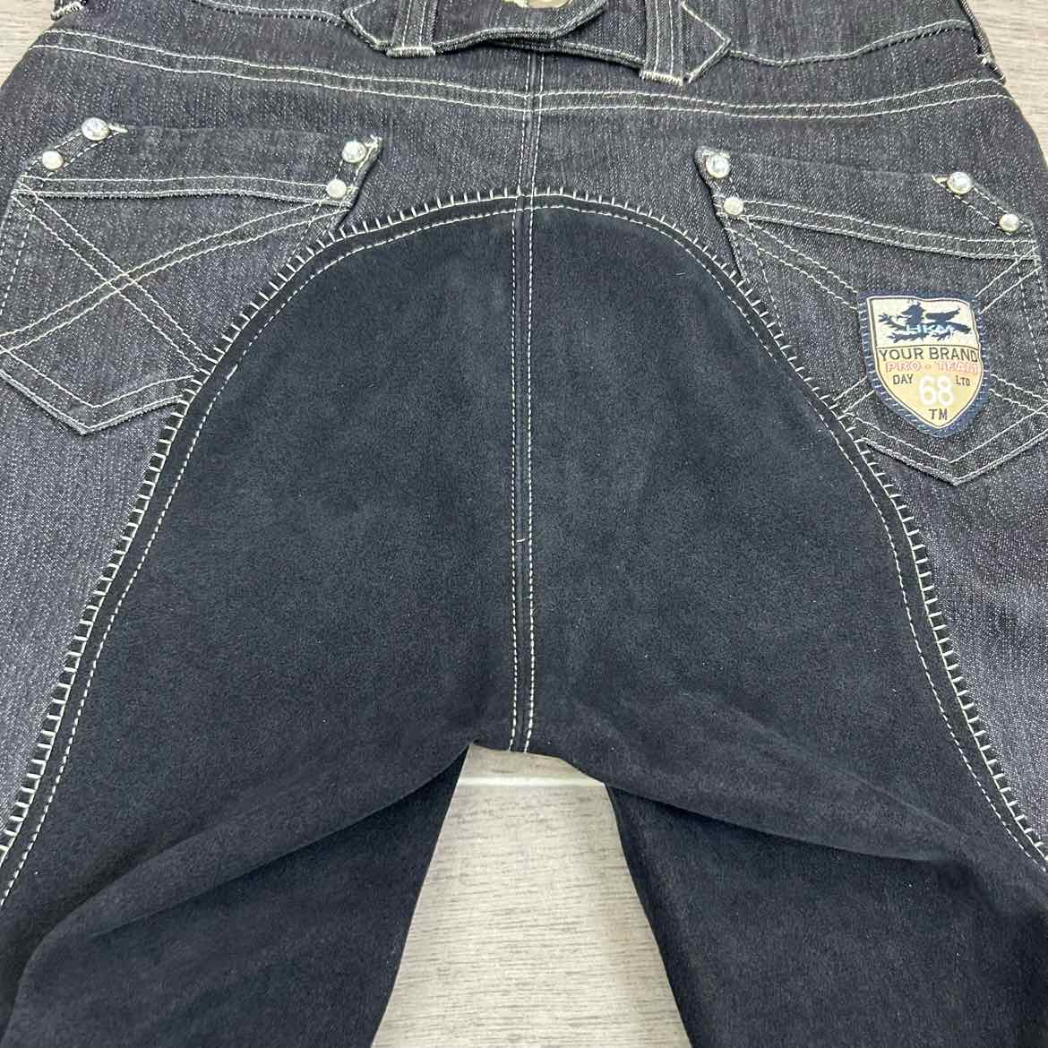 HKM Ms Blink Full Seat Denim Boot Cut Breeches, Size 30
