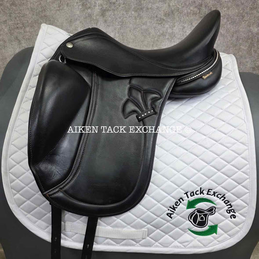 2018 MacRider Challenge Monoflap Dressage Saddle, 17" Seat, Medium Wide Tree, Wool Flocked Panels