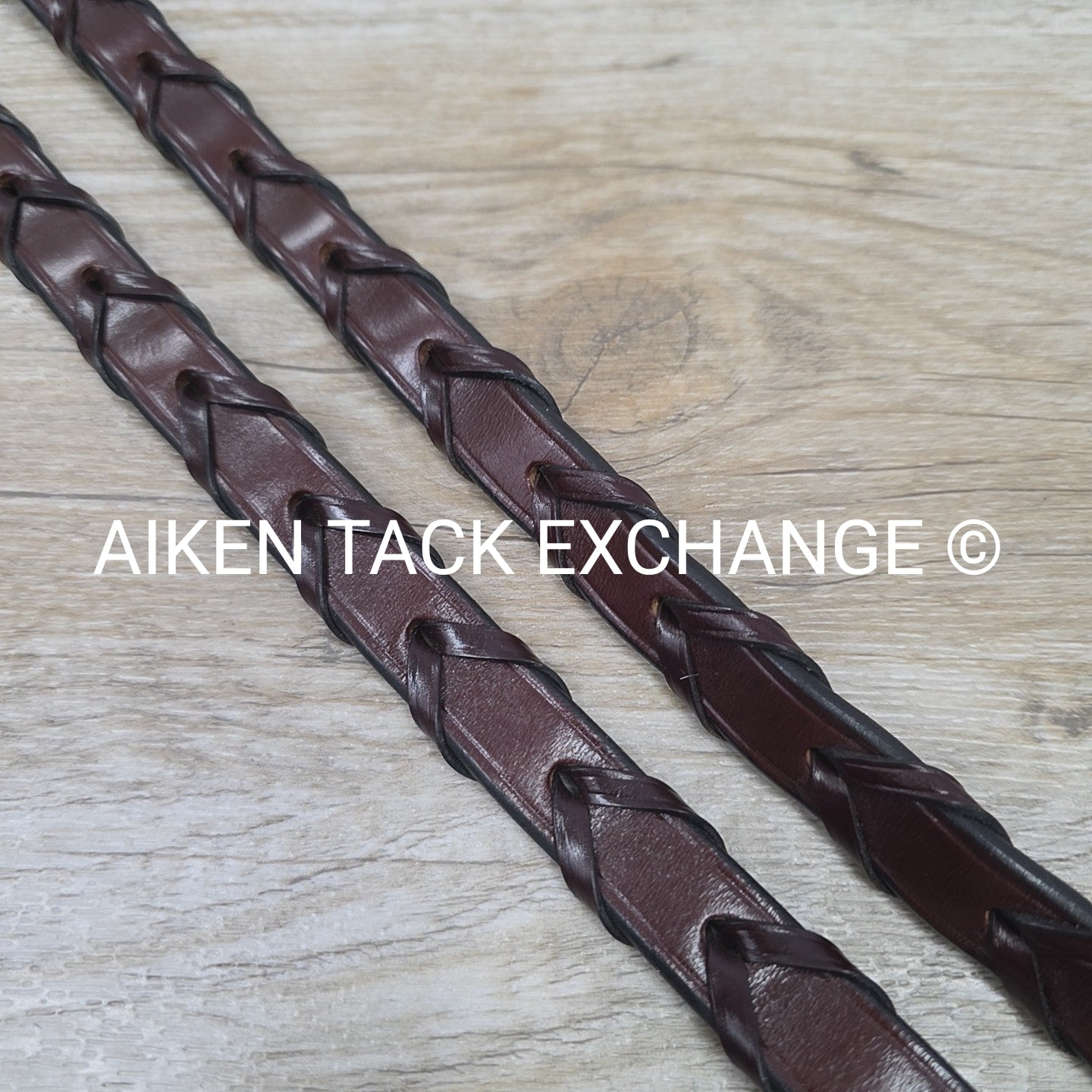 KL Select Round Raised Fancy Stitched Laced Reins, Brown, Size Full