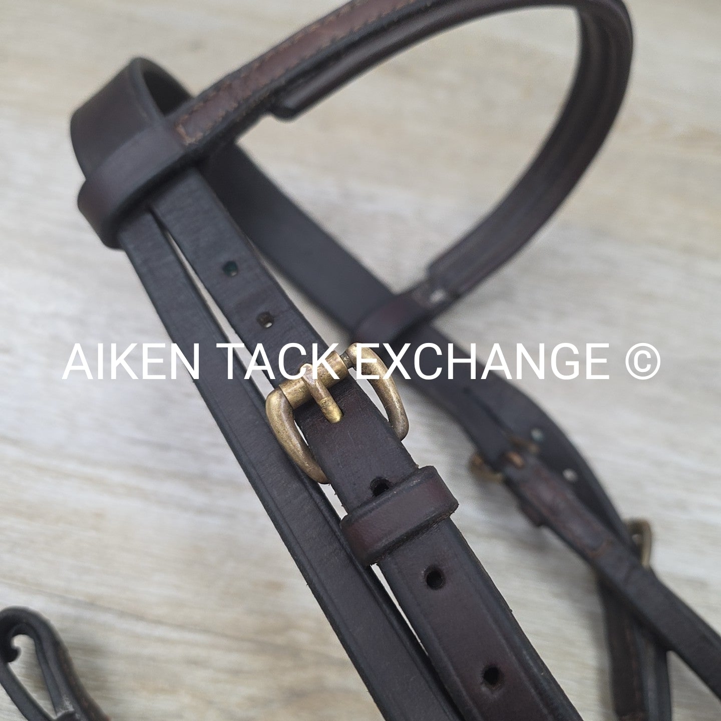 Nunn Finer Bridle Missing Noseband with Flat Leather Reins, Brown, Size Full