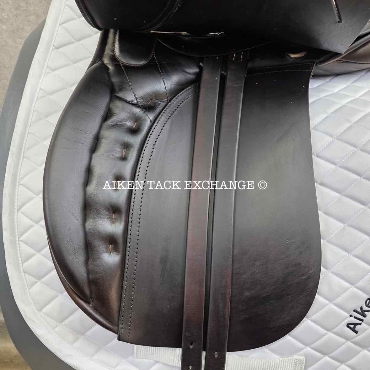 Stackhouse Dressage Saddle, 17" Seat, Medium Tree, Wool Flocked Panels