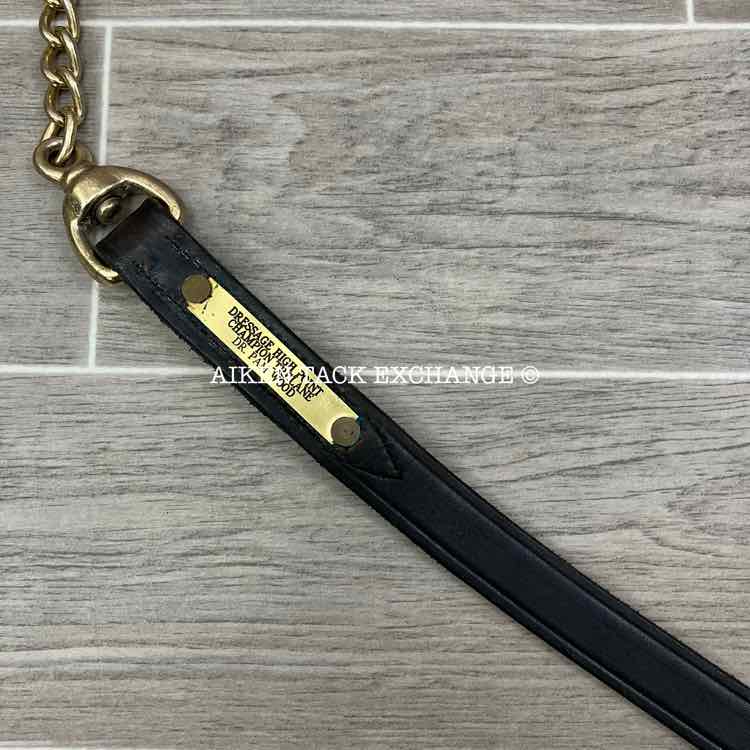 Leather Lead with Brass Plated Chain
