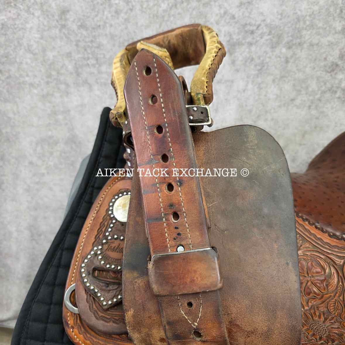 Teskey's Barrel Western Saddle, 15.5" Seat, Wide Tree - Full QH Bars