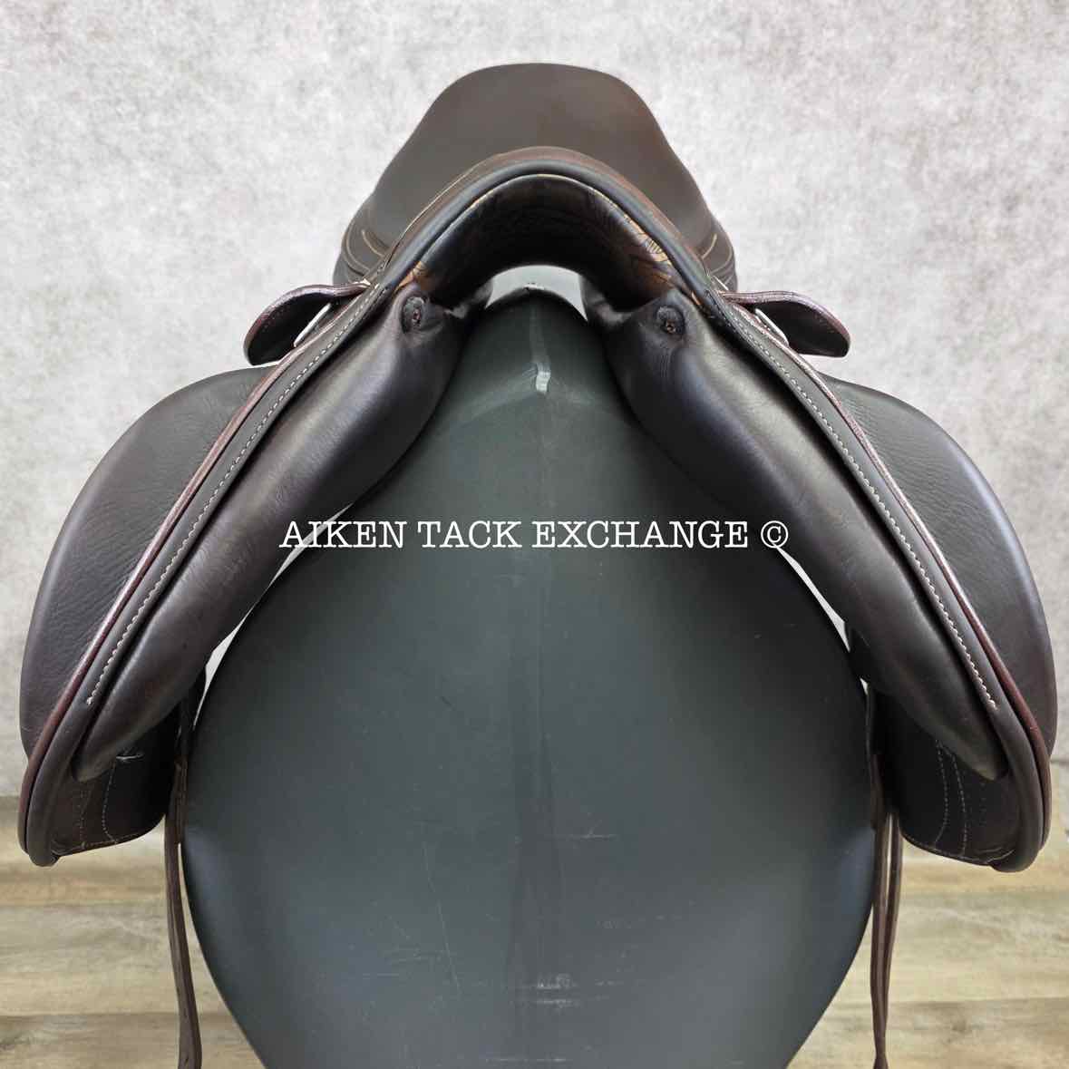 **SOLD** 2023 Prestige X-Advanced K Monoflap Jump Saddle, 18" Seat, 35 Tree - MW/W, Wool Flocked Panels
