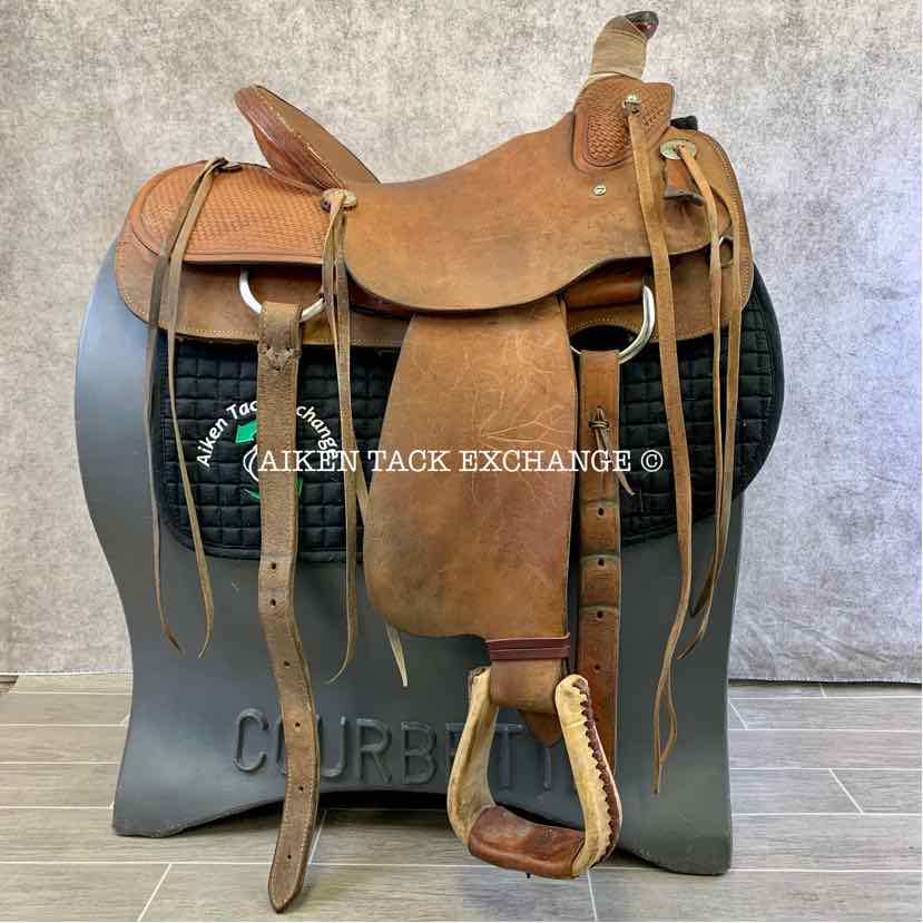 **SOLD** Marty Byrd Saddle Shop Roping Western Saddle, 16" Seat, Regular Tree - Semi QH Bars