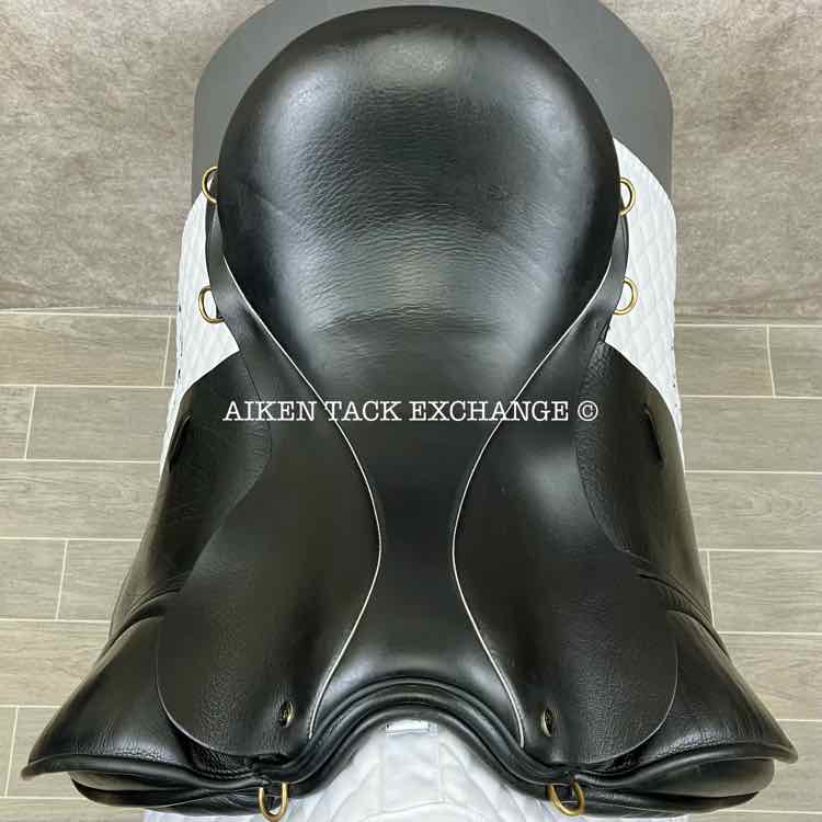 **SOLD** 2014 JRD Alvina Dressage Saddle, 18" Seat, Short Flap, Wide Tree, Wool Flocked Panels