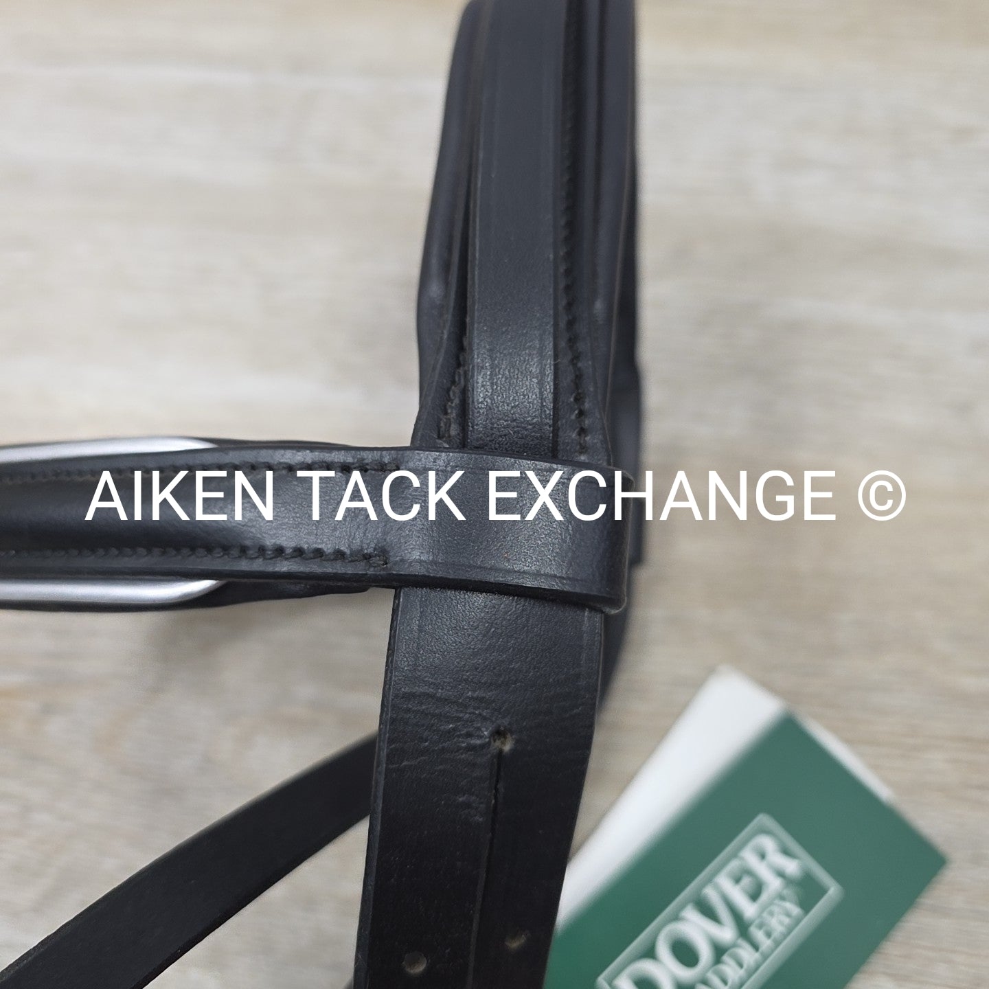 Dover Saddlery Flash Dressage Bridle with Rubber Web Reins, Black, Size Full
