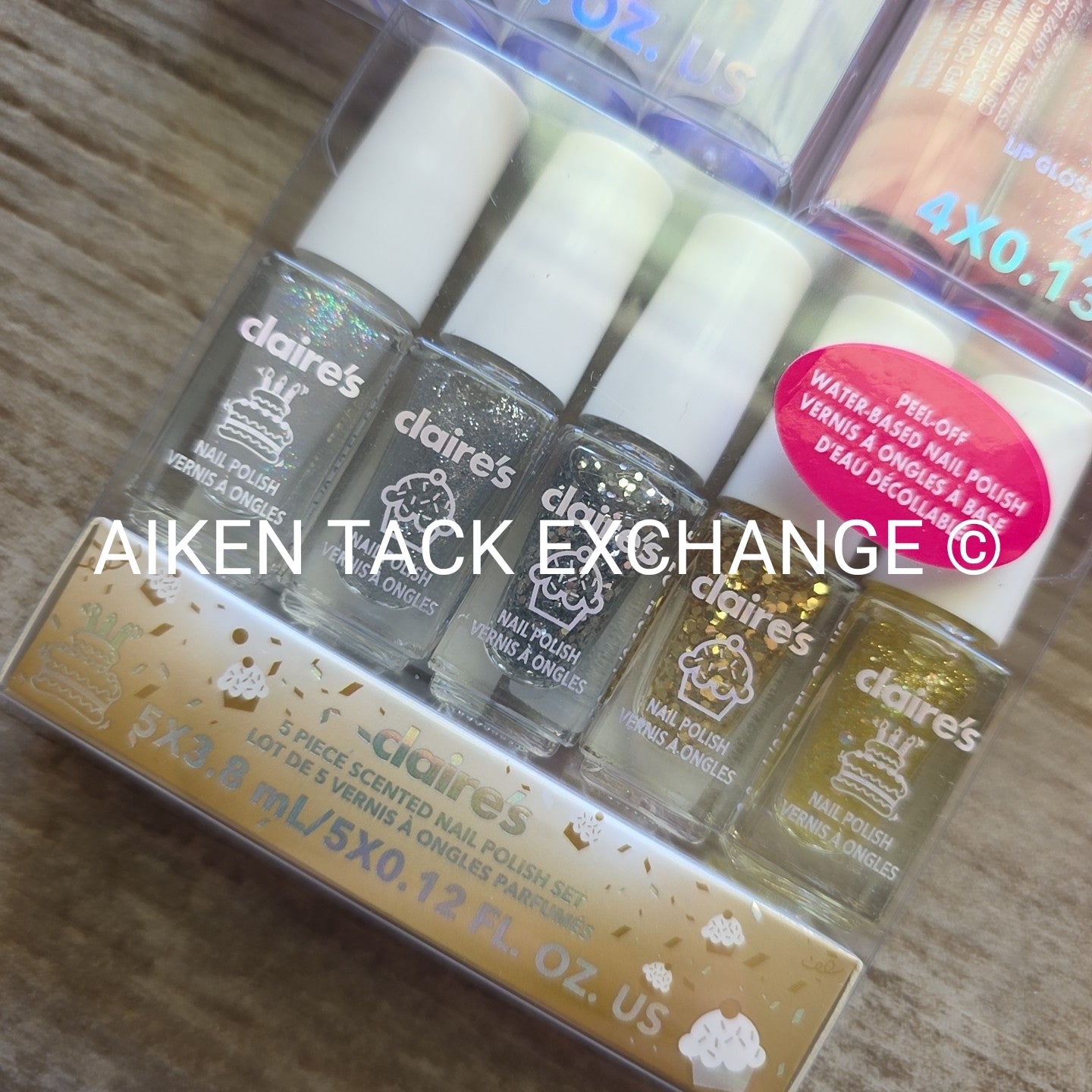 Claire's Beauty Set - 2 Lips Gloss Sets (8), Nail Polish (5), & Eyeshadow Palett