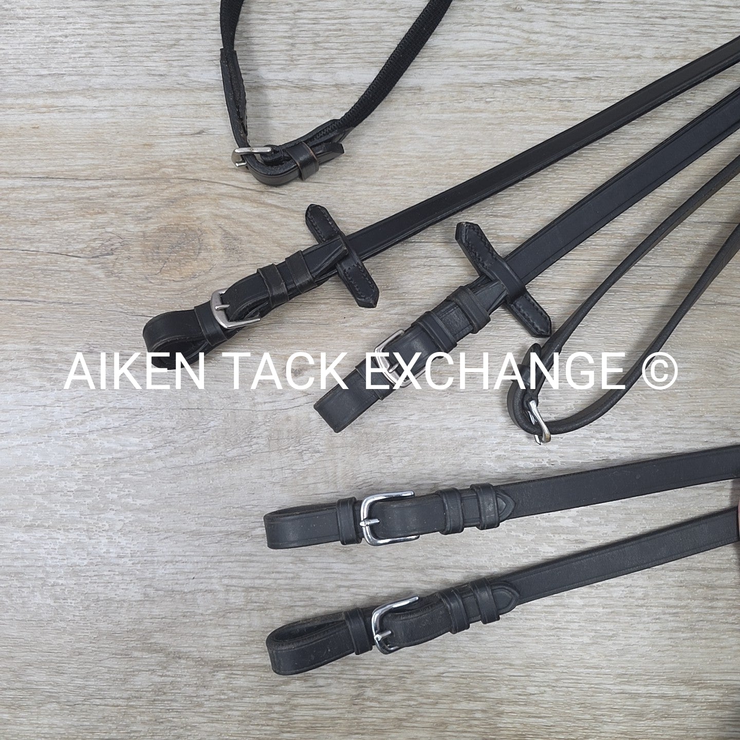 BARGAIN BUNDLE: Mis Matched Weymouth Double Bridle with Both Reins, Black, Size
