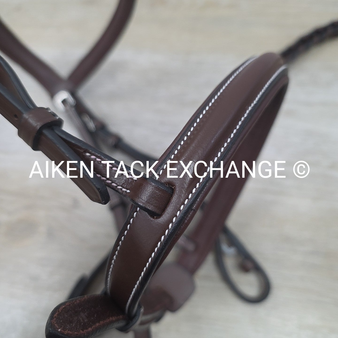 HDR Pro Mono Crown Fancy Stitch Padded Bridle with Reins, Brown, Size Full/Horse